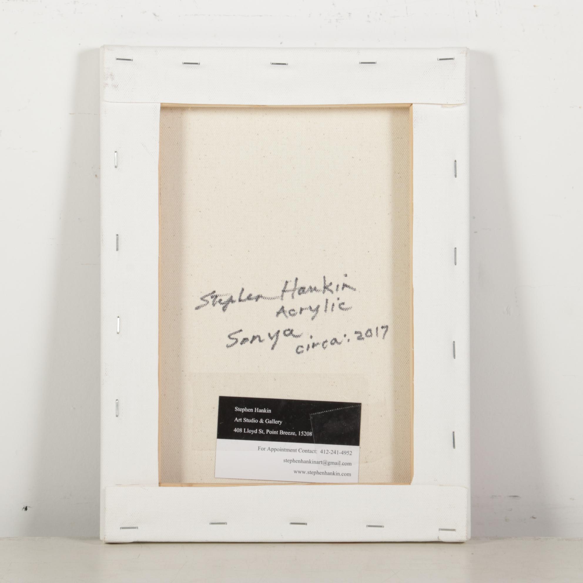 Stephen Hankin Portrait Acrylic Painting "Sonya," Circa 2017