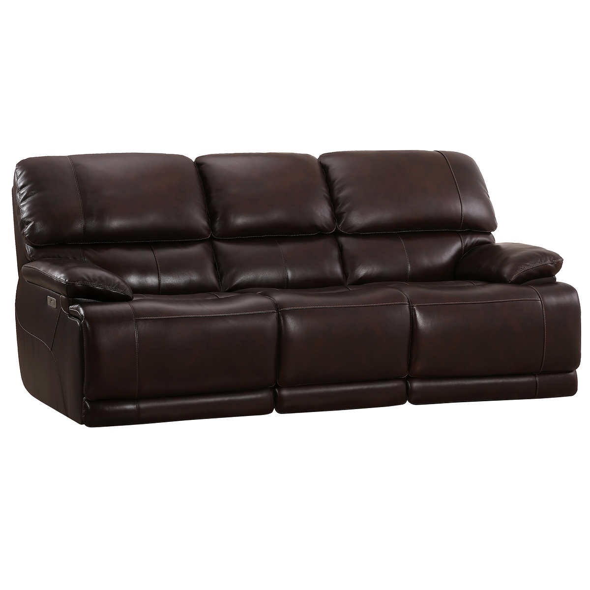 Simon Li "Aleena" Leather Power Reclining Sofa with Power Headrest
