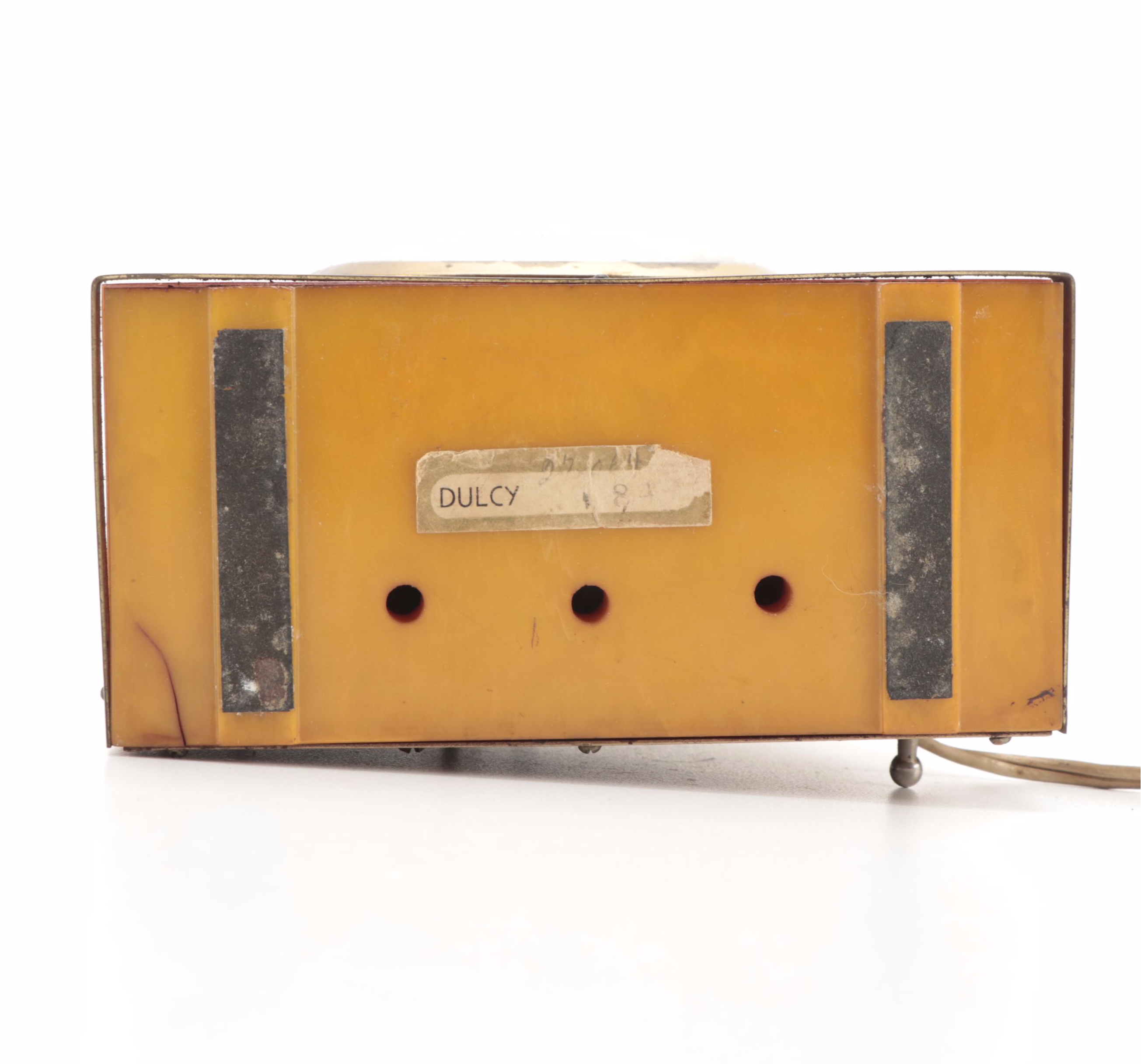 Lackner Cincinnati "Dulcy" Neon-Glo Bakelite Desk Clock, Early to Mid-20th C.