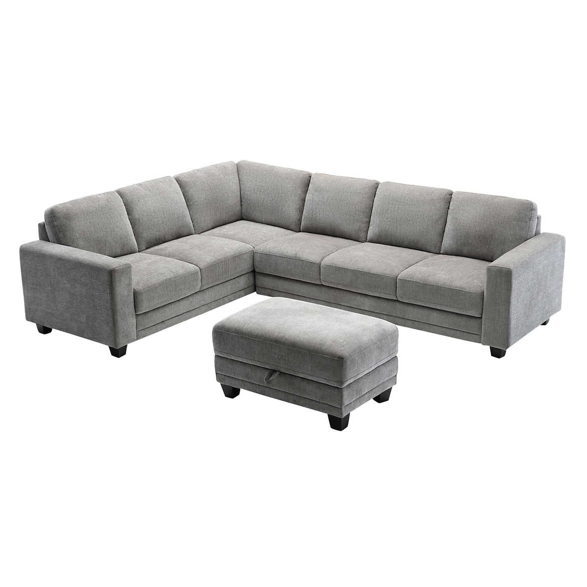 "Santana" Fabric Sectional with Storage Ottoman