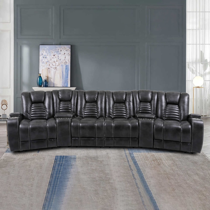 Cheers "Alameda" Fabric Power Reclining Home Theater Sectional