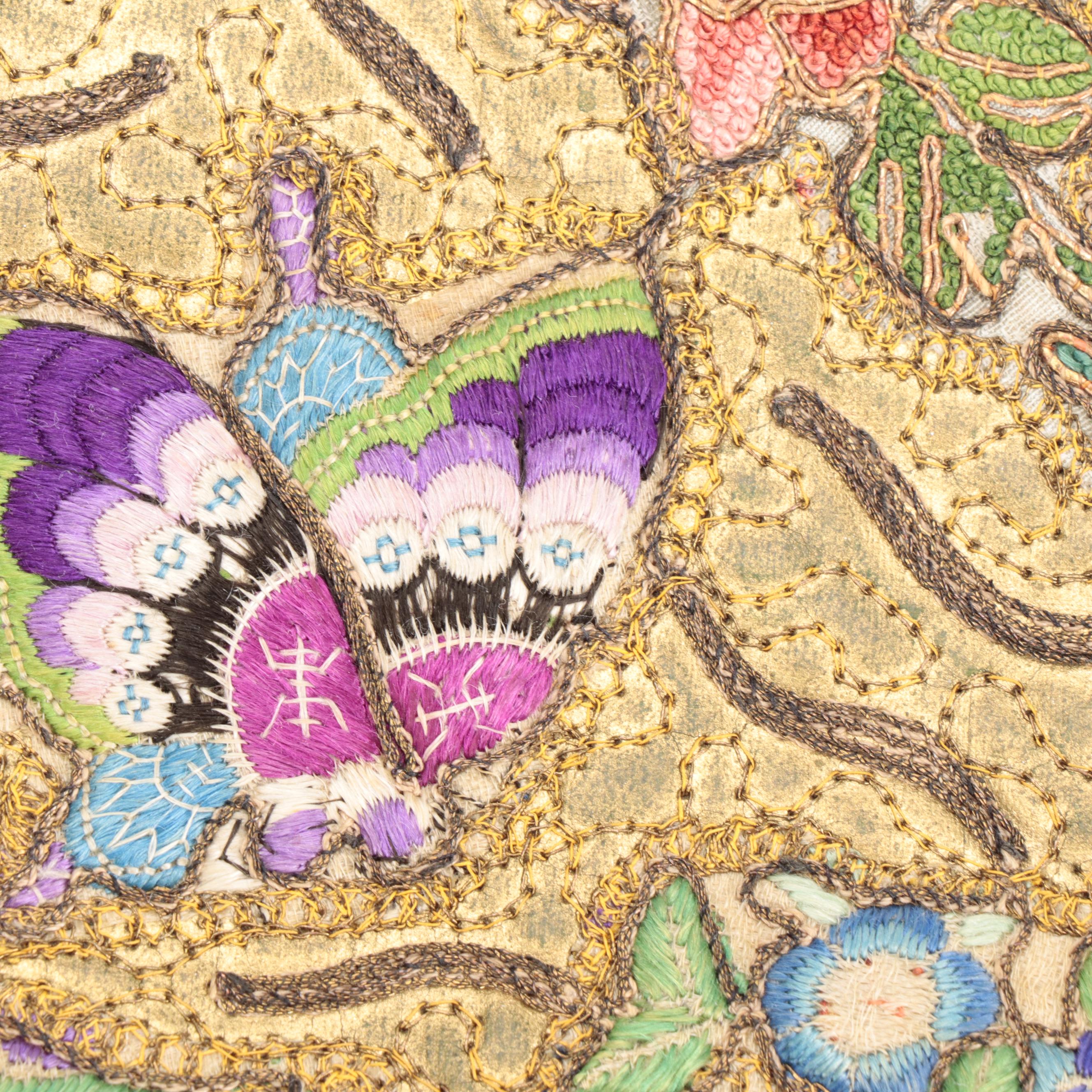 Embroidered Clutch with Stone Embellished Frame