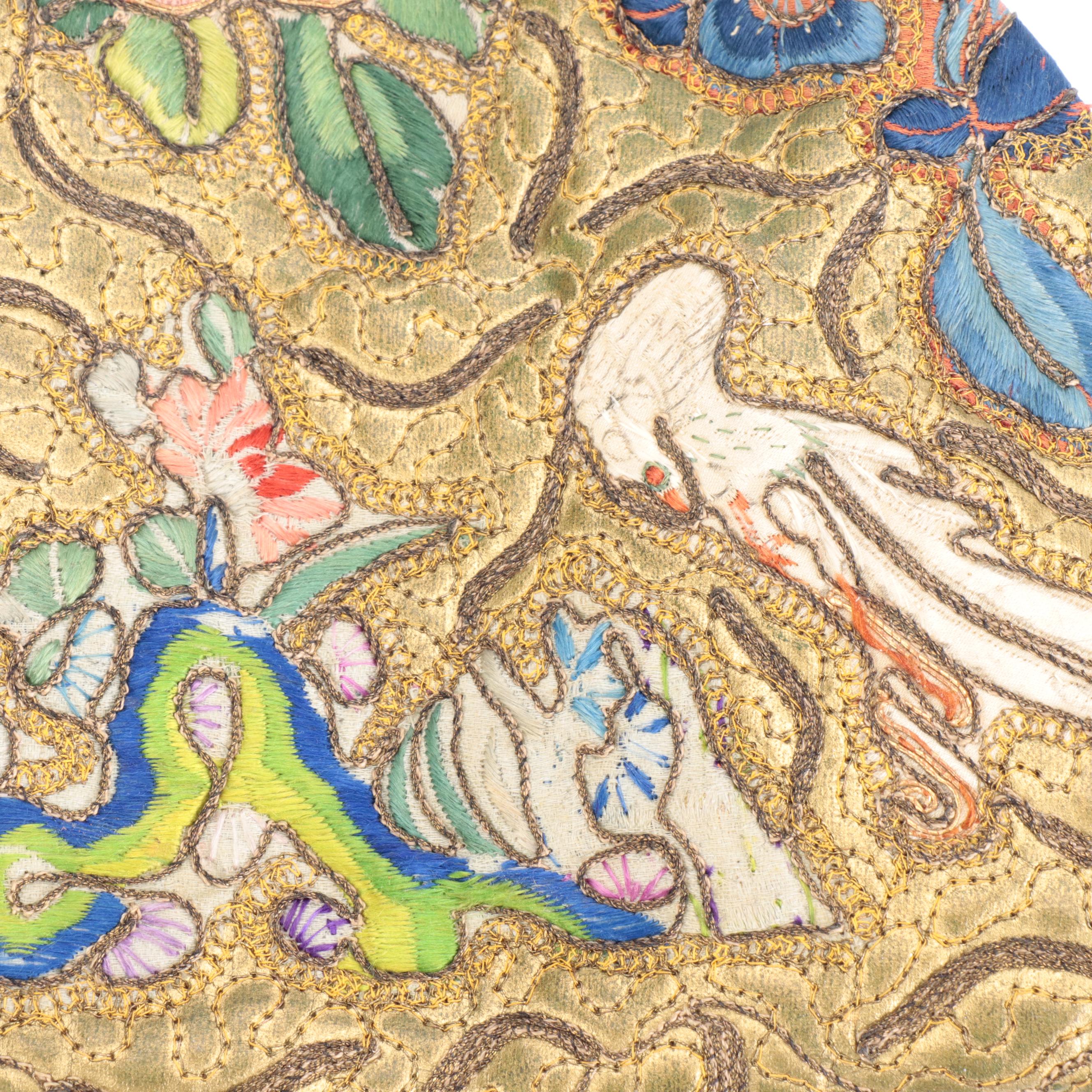 Embroidered Clutch with Stone Embellished Frame