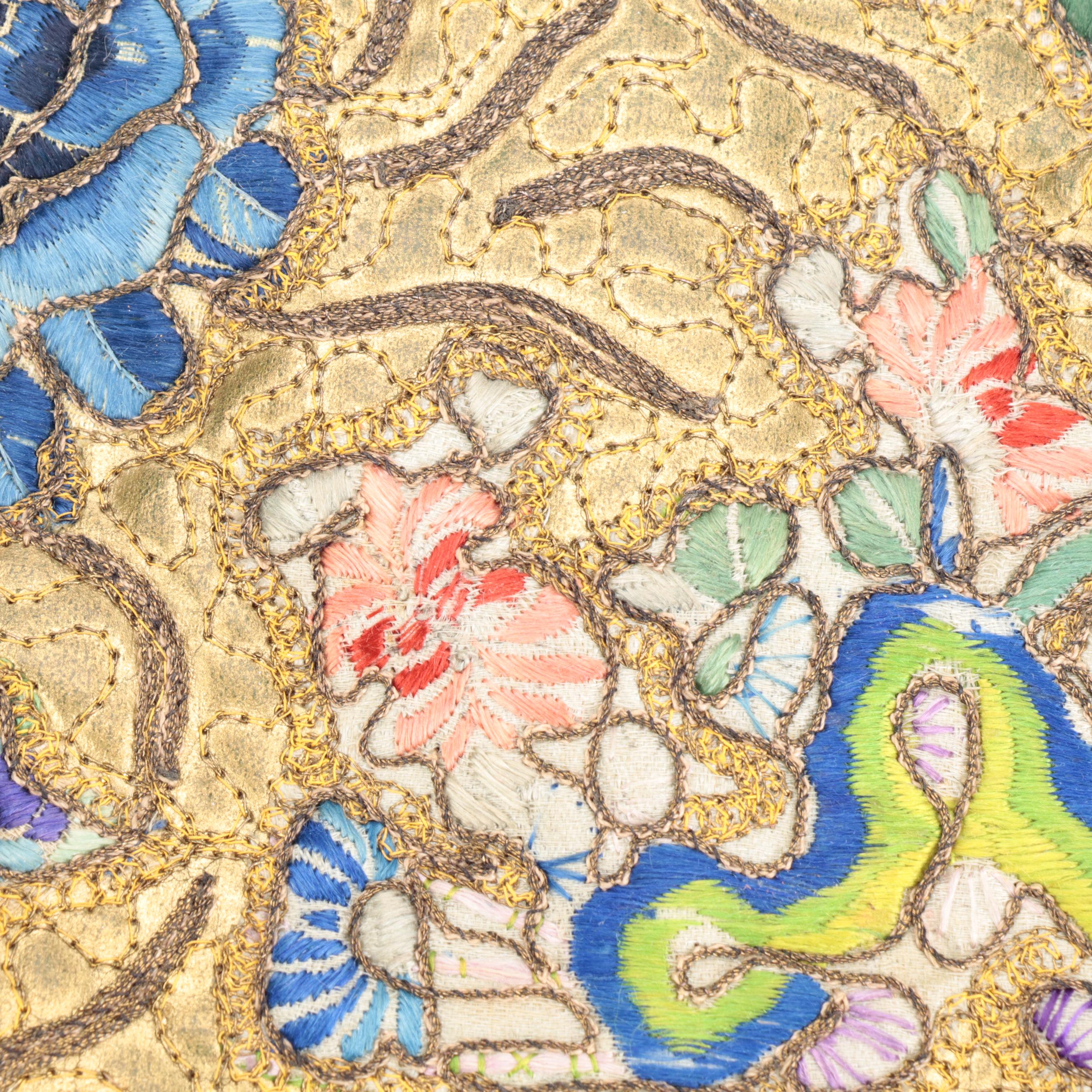 Embroidered Clutch with Stone Embellished Frame