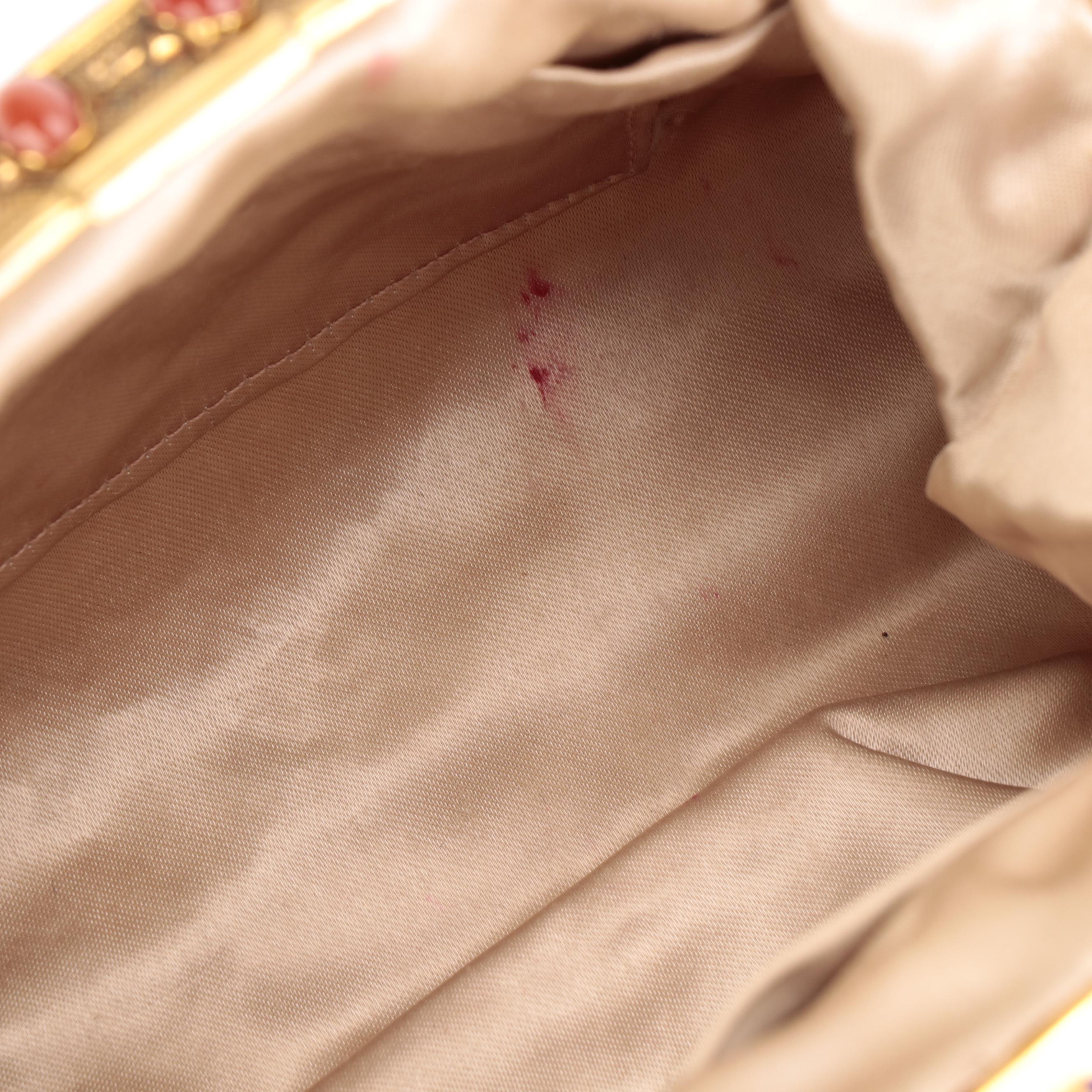 Embroidered Clutch with Stone Embellished Frame