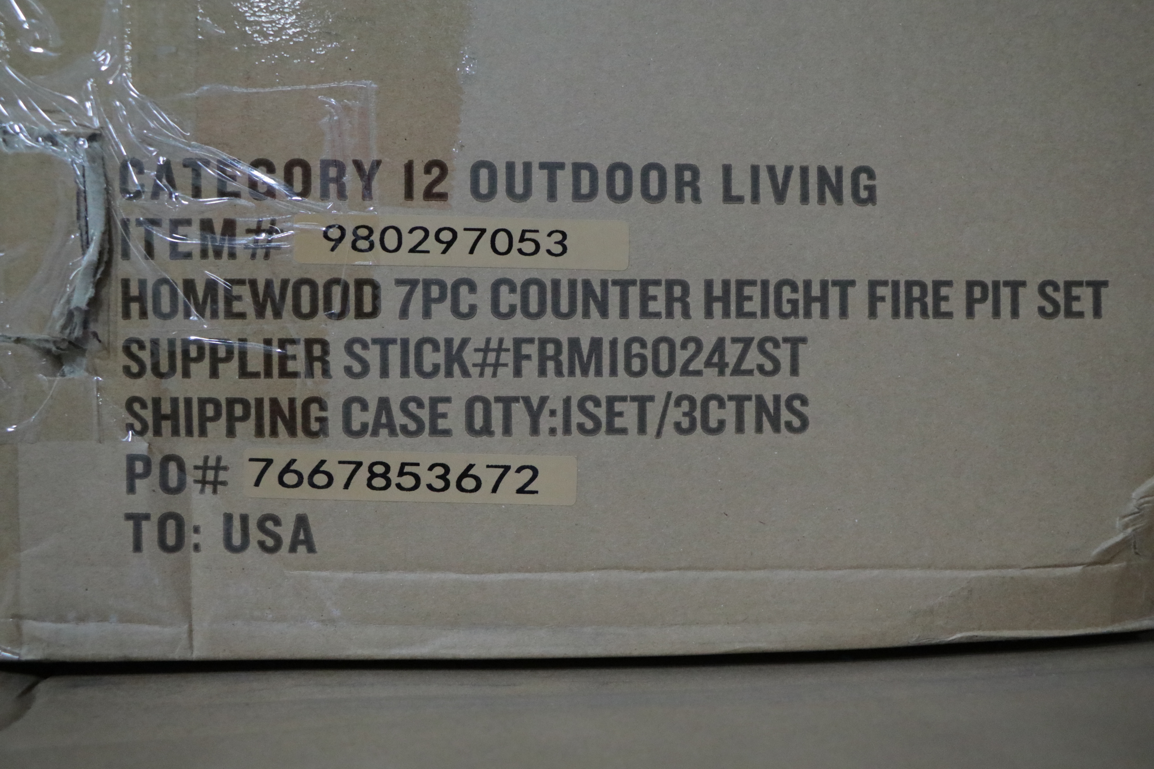 Homewood 7-Piece Counter-Height Fire Pit Set