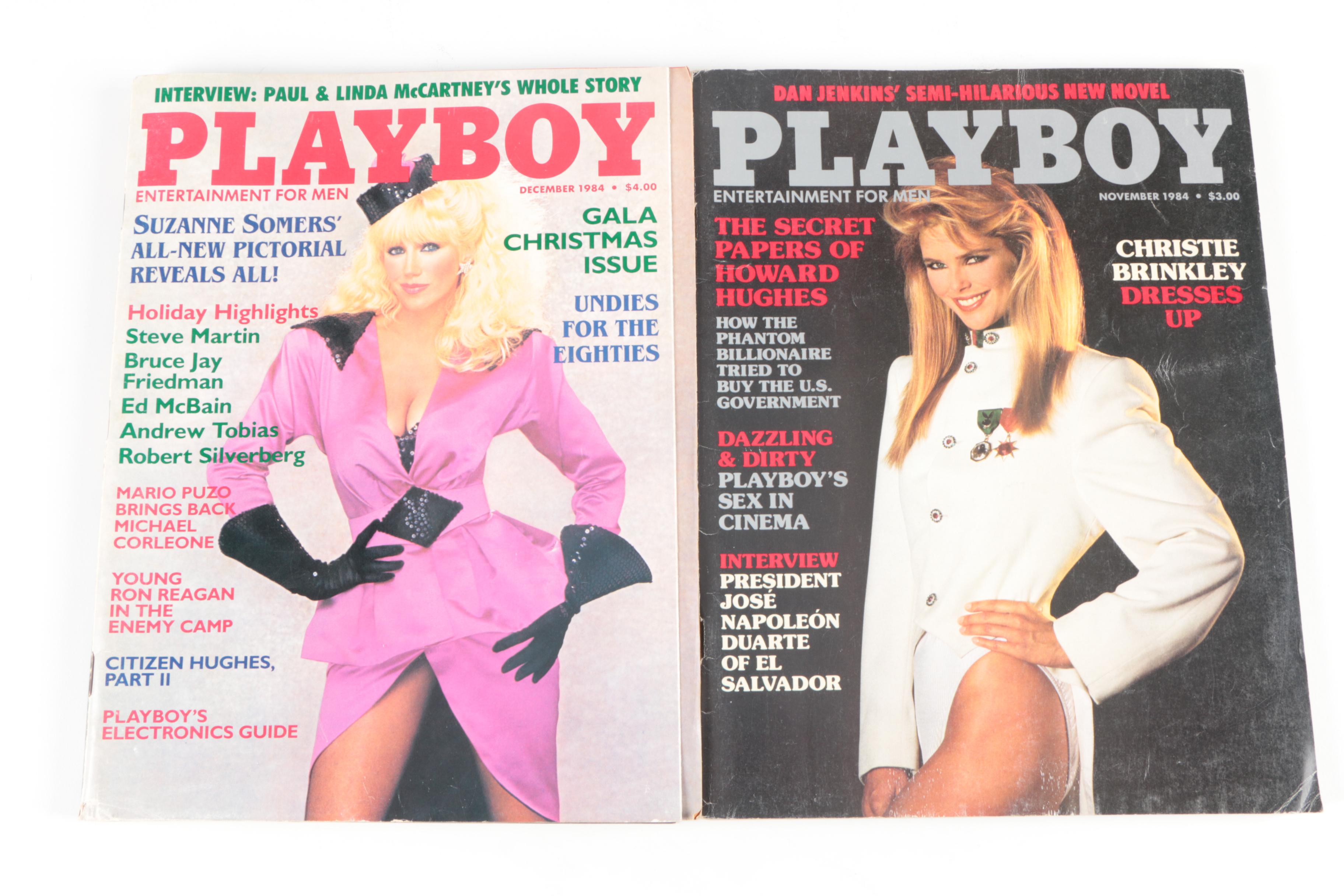 "Playboy" Magazines Featuring Suzanne Somers, Christie Brinkley and Others, 1984