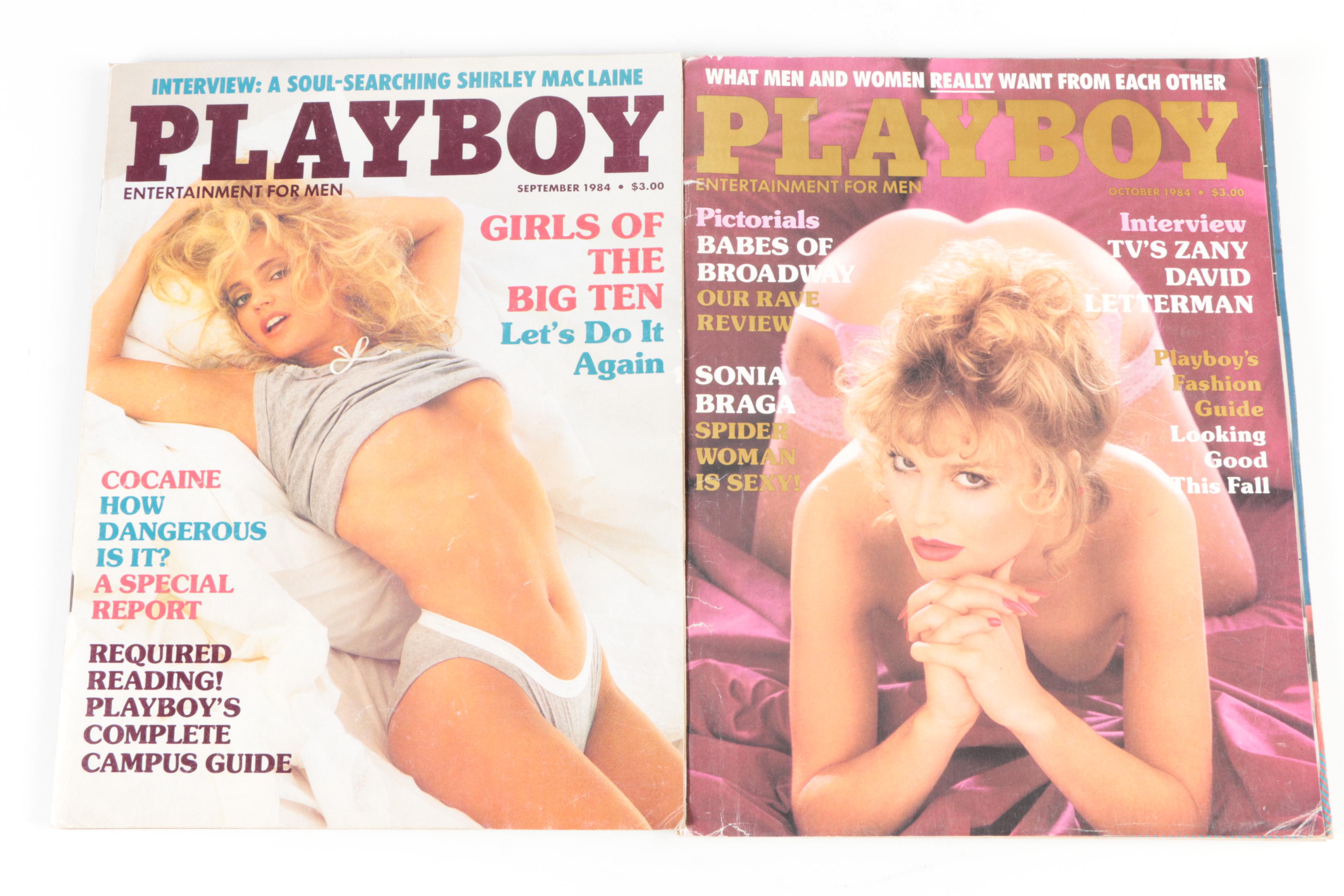"Playboy" Magazines Featuring Suzanne Somers, Christie Brinkley and Others, 1984