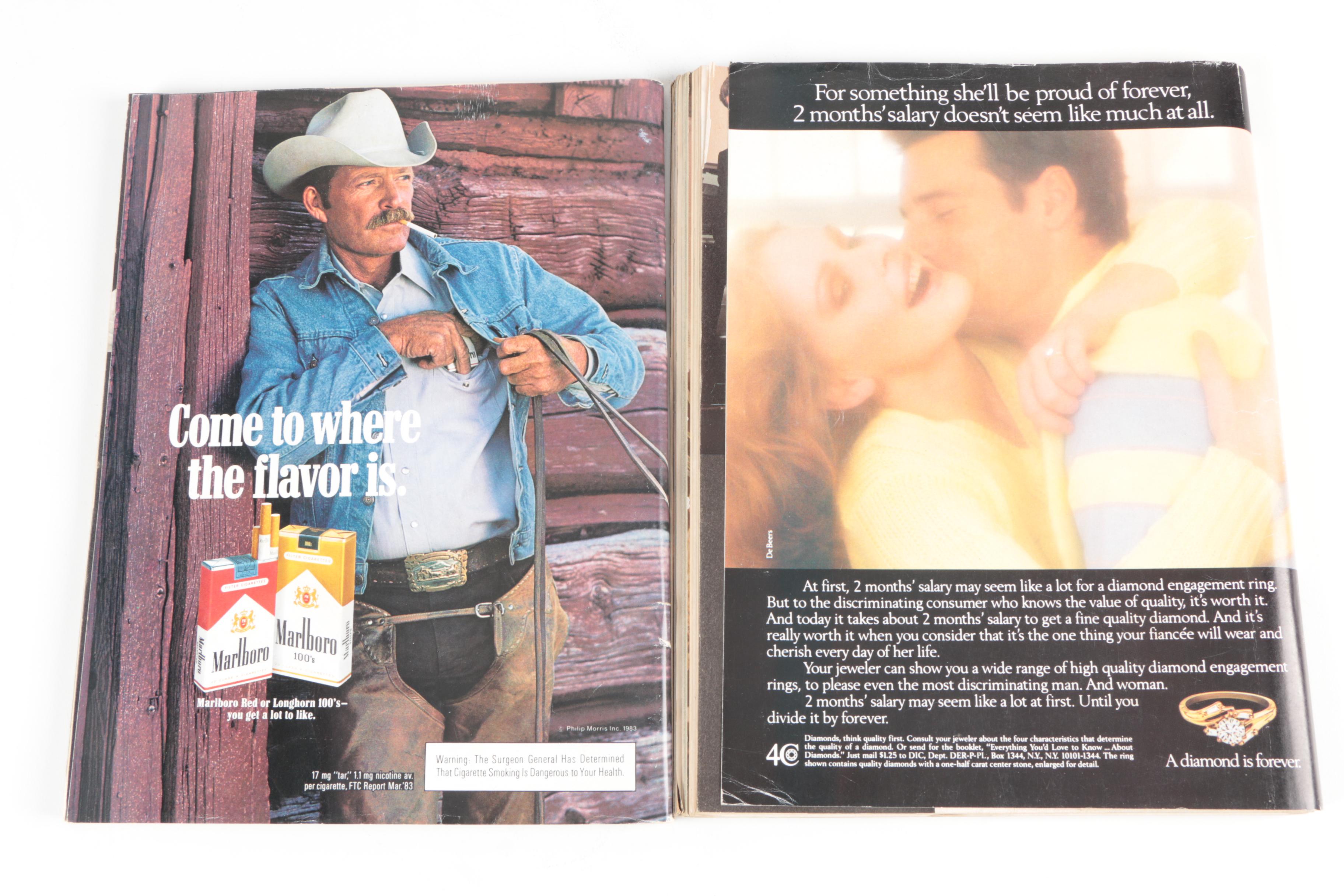 "Playboy" Magazines Featuring Suzanne Somers, Christie Brinkley and Others, 1984