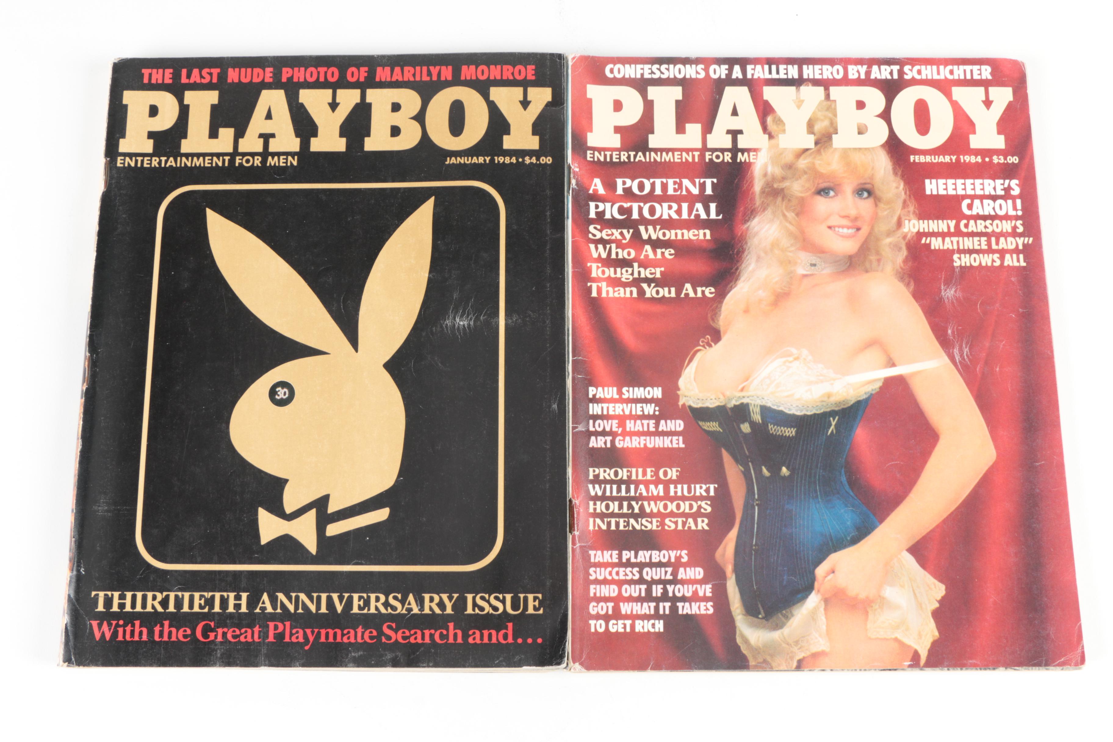 "Playboy" Magazines Featuring Suzanne Somers, Christie Brinkley and Others, 1984