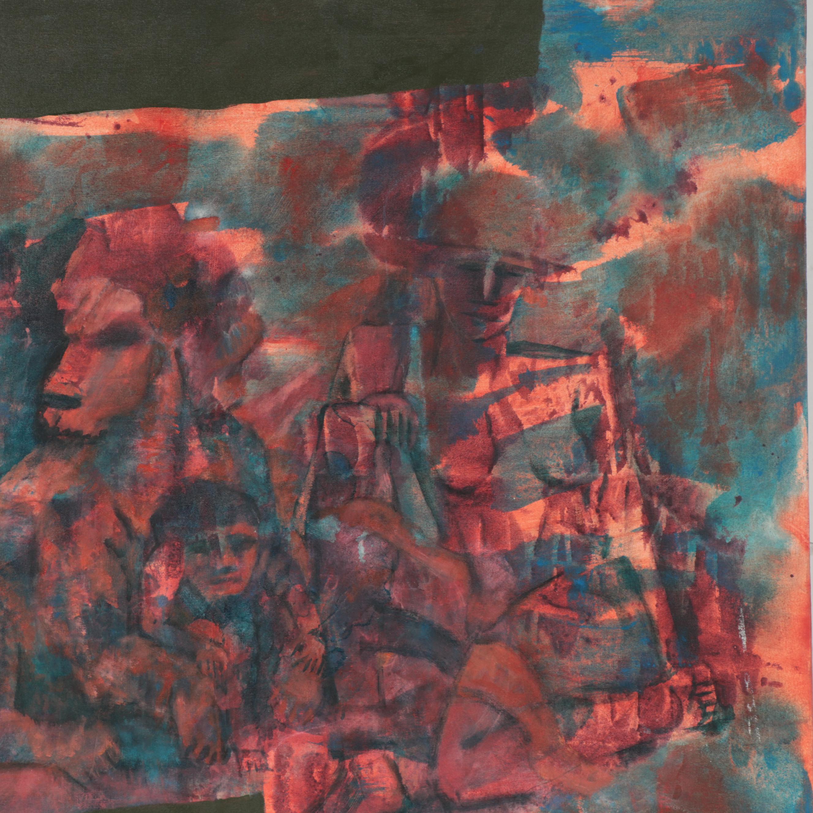 Don Stacy Large-Scale Abstract Oil Painting, Circa 1980