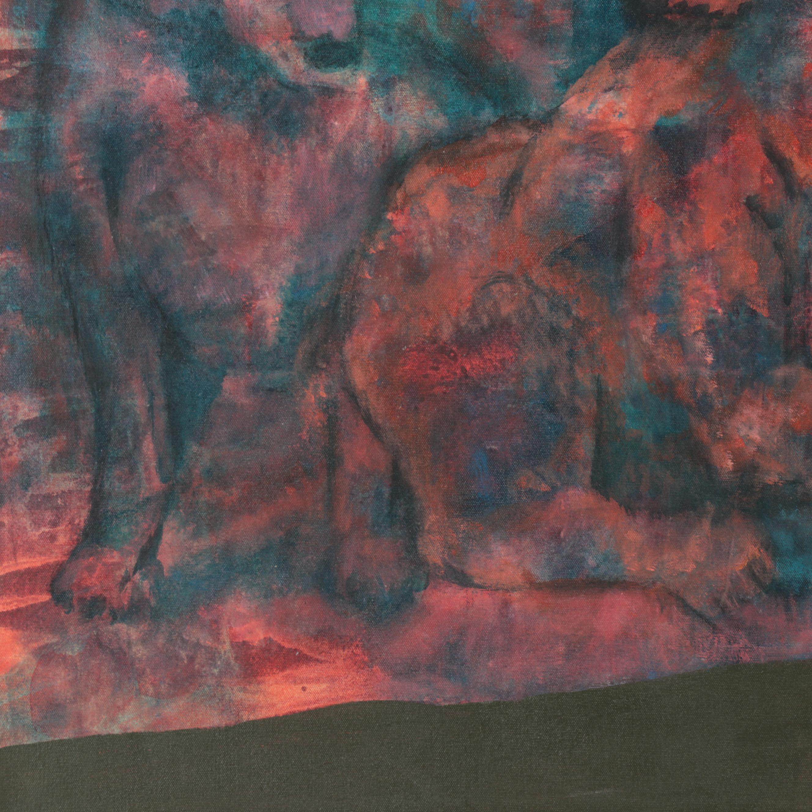 Don Stacy Large-Scale Abstract Oil Painting, Circa 1980