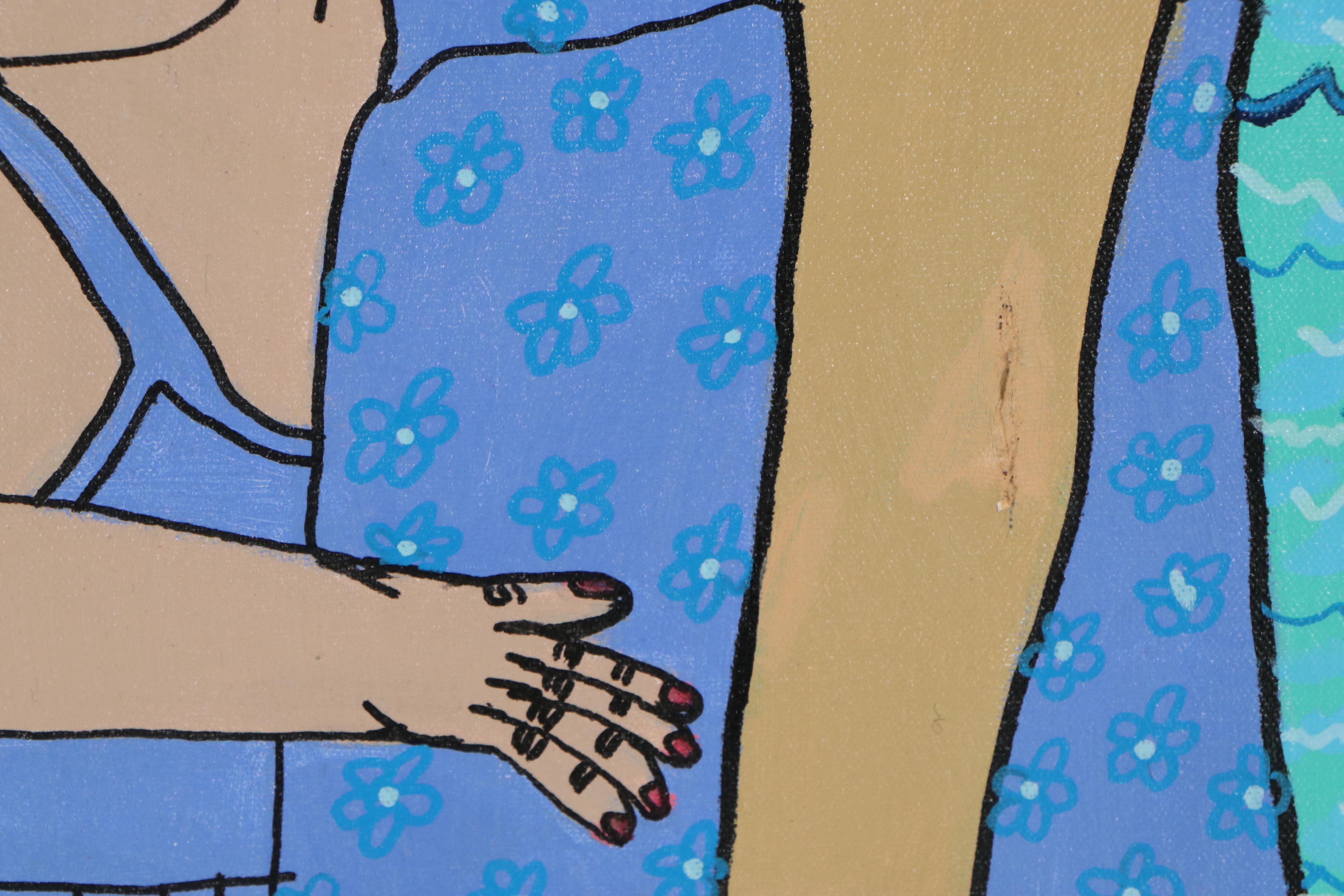 Antonio Adams Acrylic Painting "The Portrait of 2 Girl's," 2017