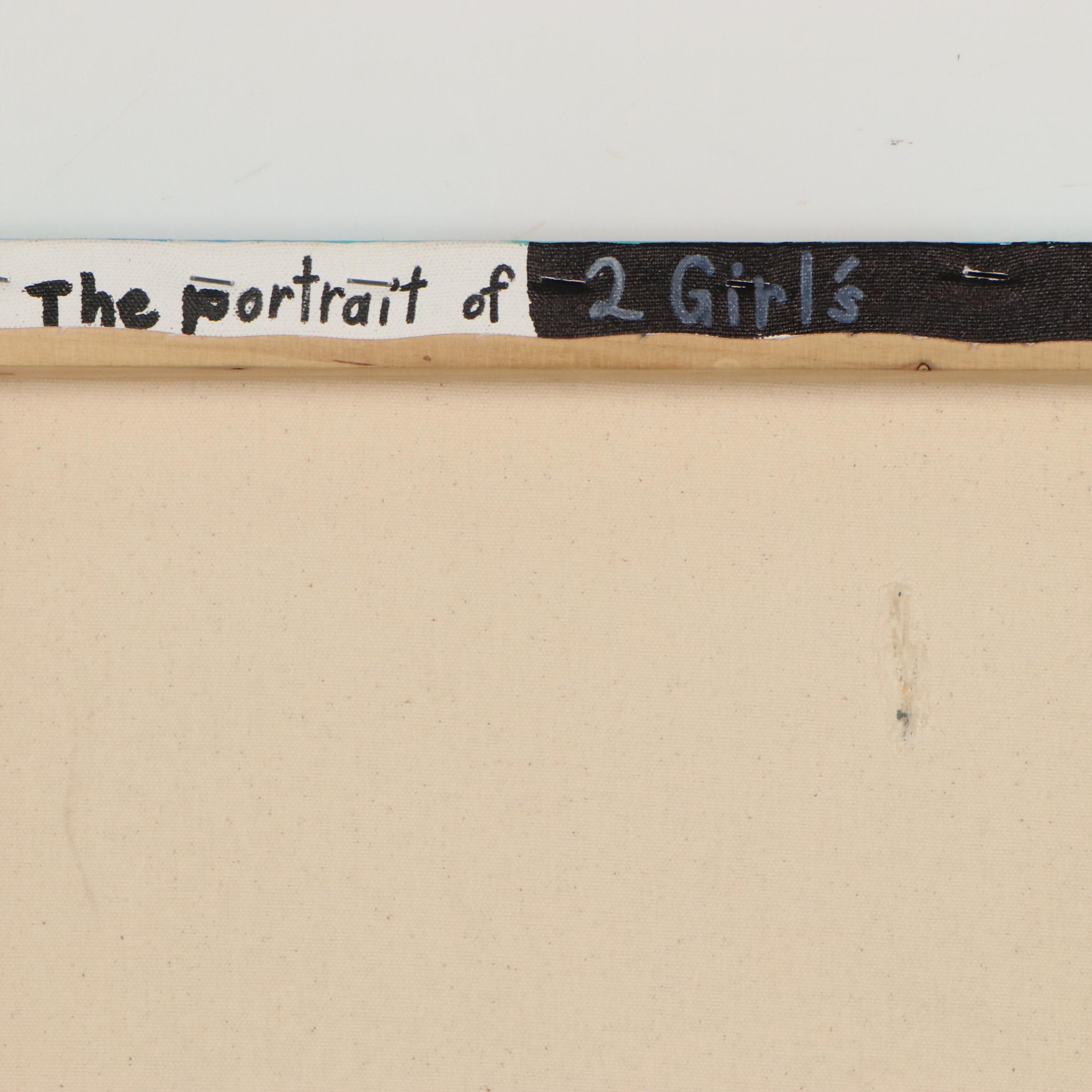 Antonio Adams Acrylic Painting "The Portrait of 2 Girl's," 2017