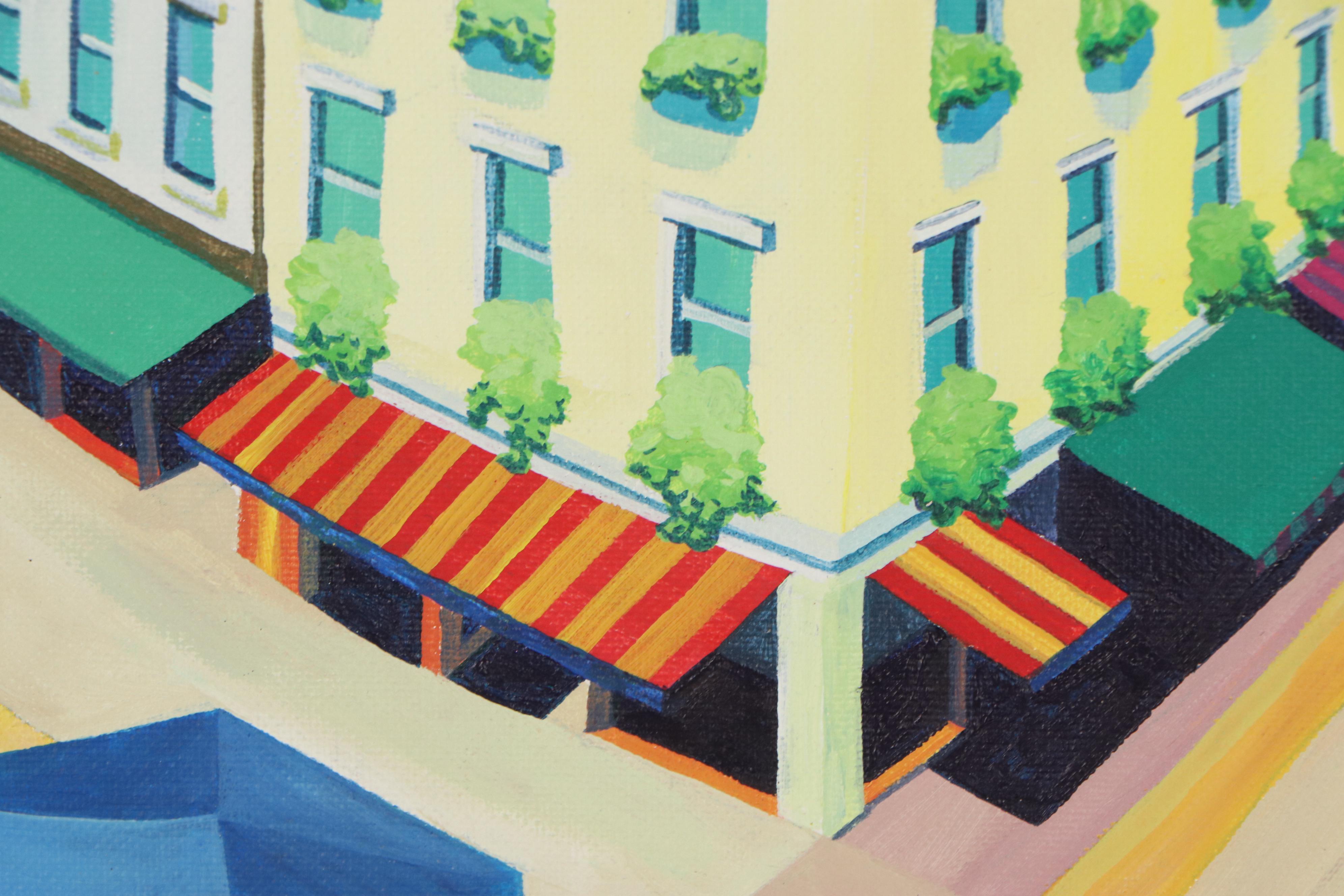 Nicki Deux Cityscape Oil Painting of Downtown Cincinnati, 21st Century