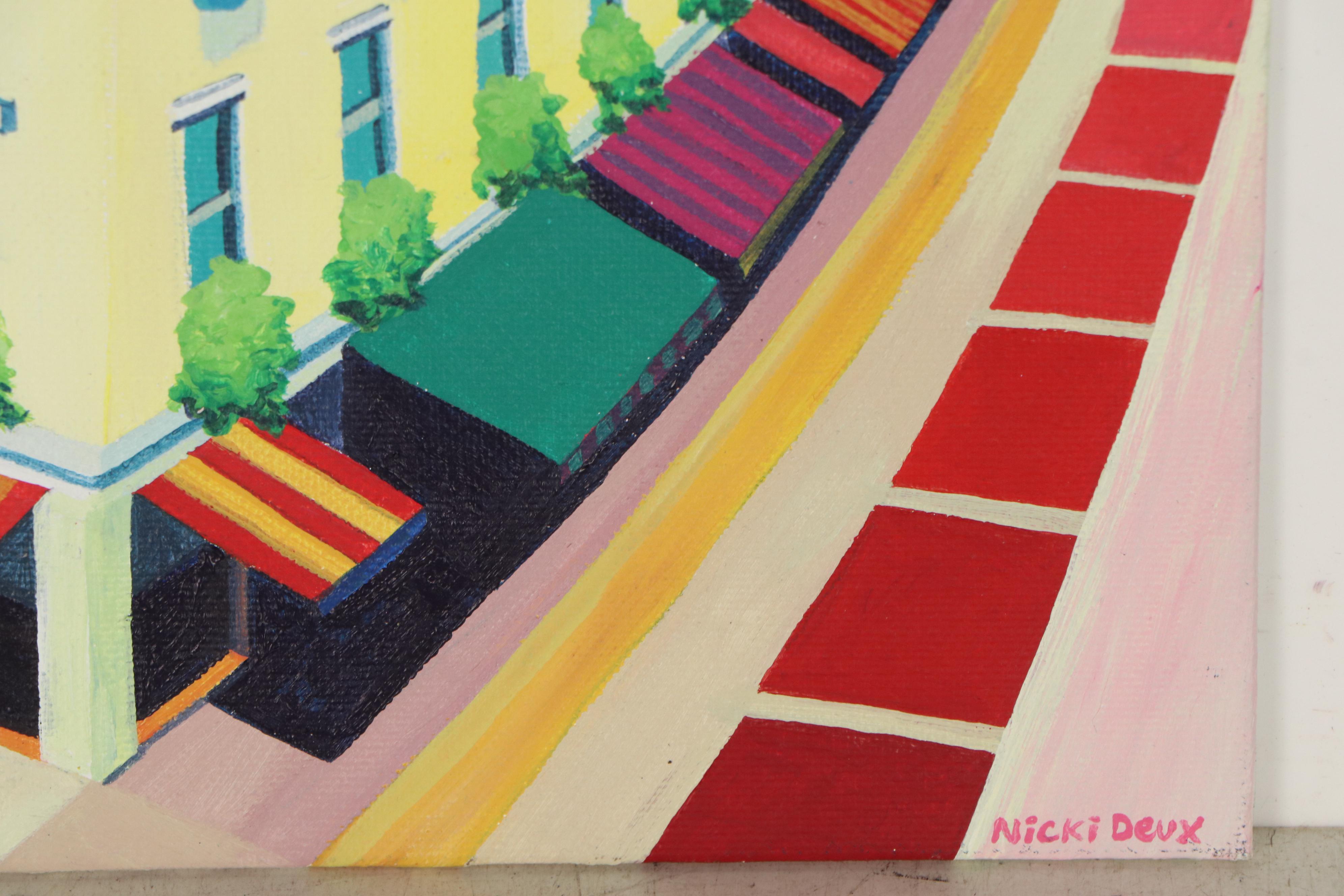 Nicki Deux Cityscape Oil Painting of Downtown Cincinnati, 21st Century