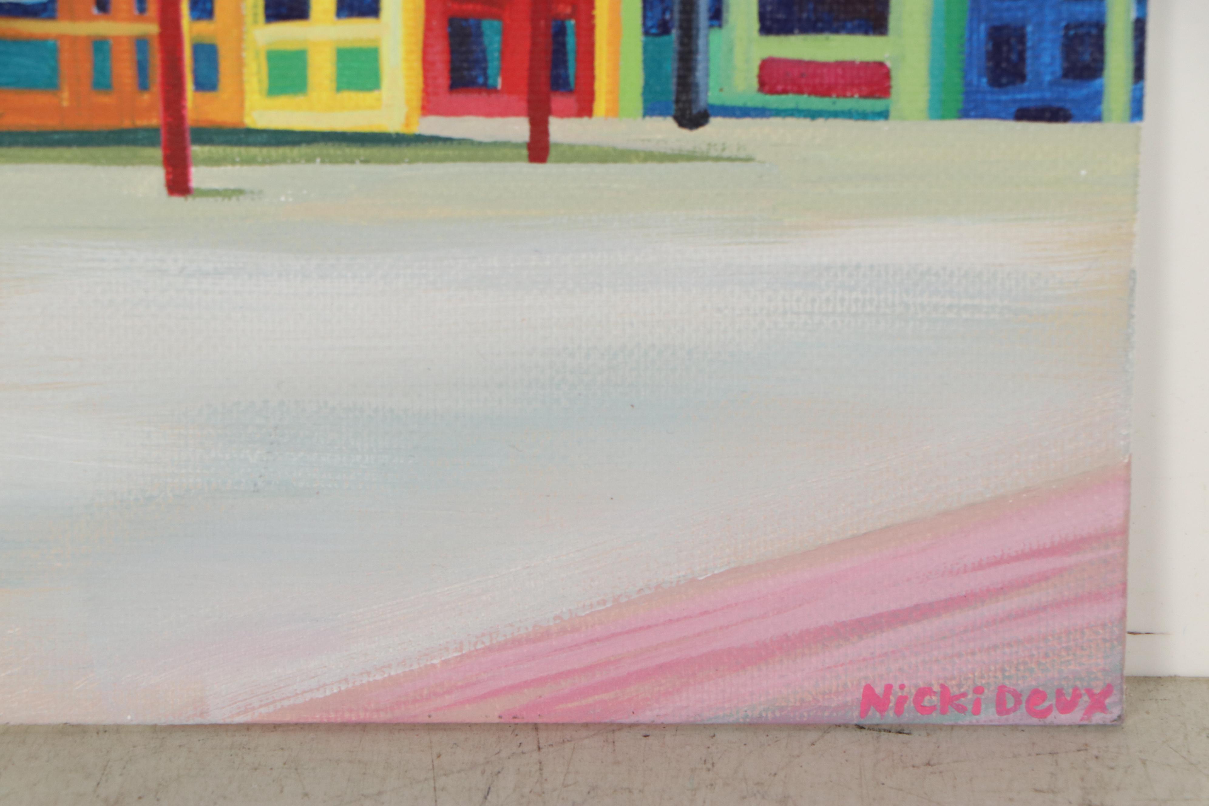 Nicki Deux Cityscape Oil Painting of Findlay Market, 21st Century