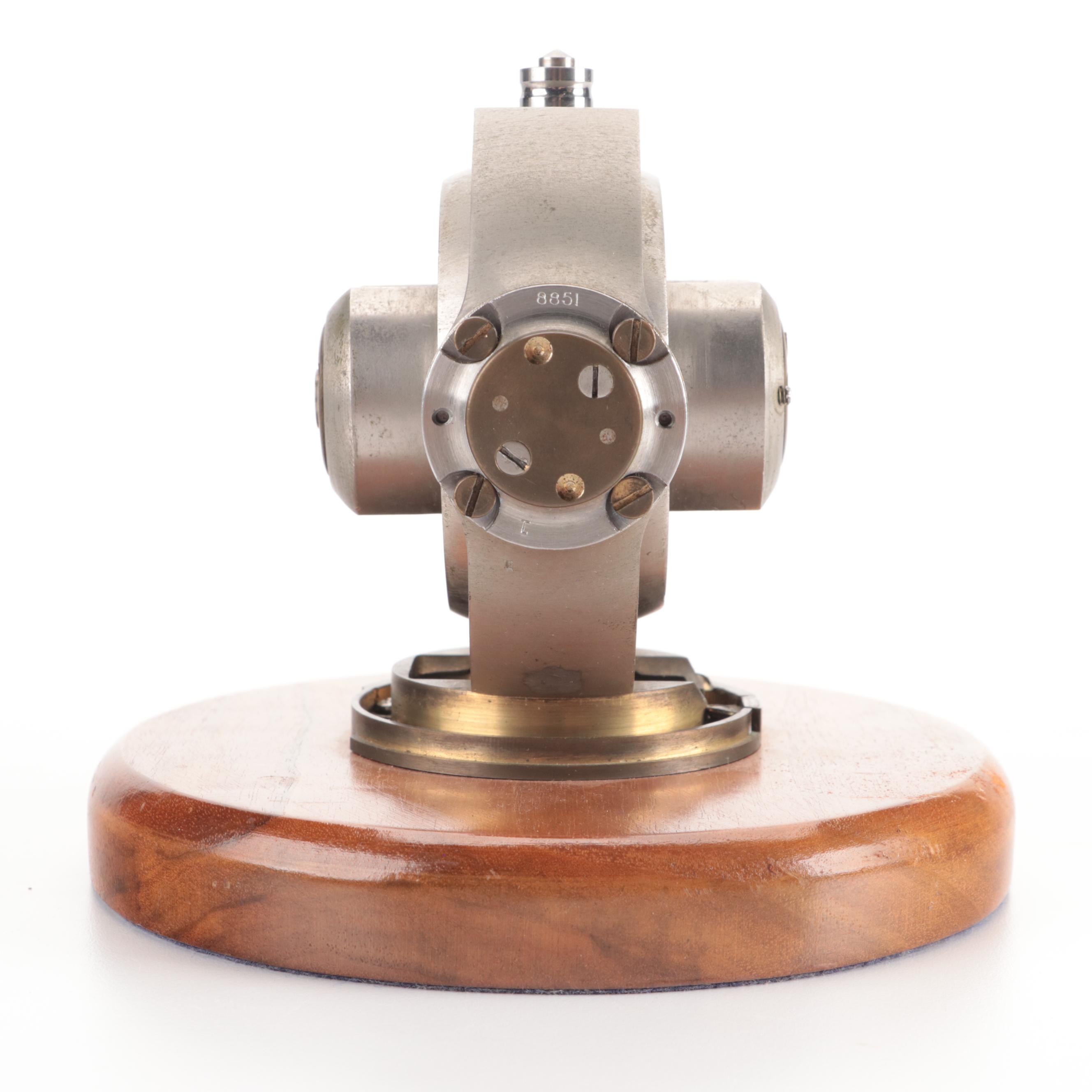 World War II Era U.S. Navy MK XII-3 Torpedo Gyroscope Mounted On Wood Stand