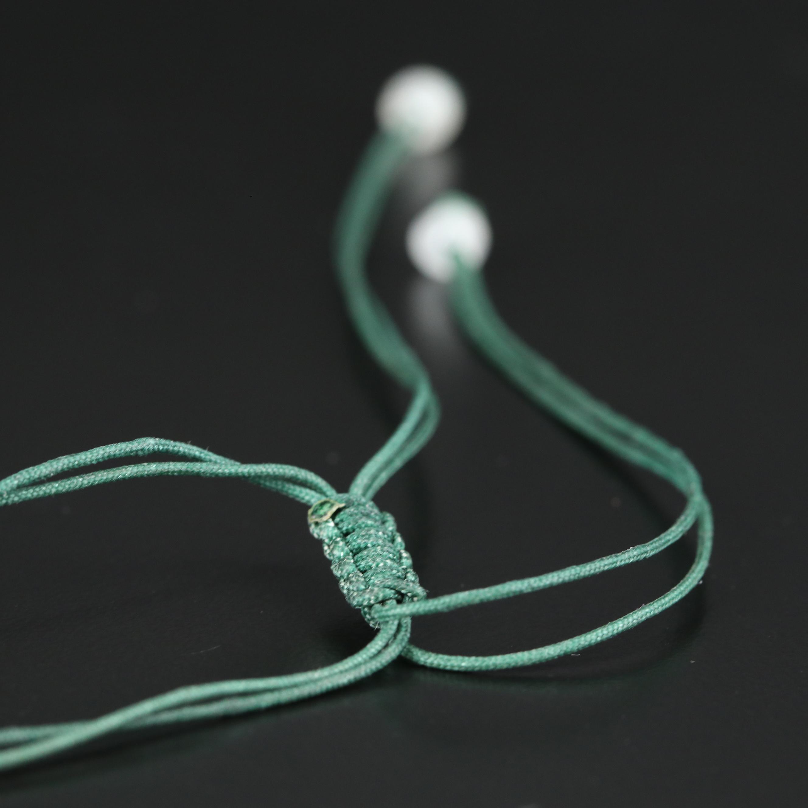 Jadeite Macrane Necklace with Bi and Drops