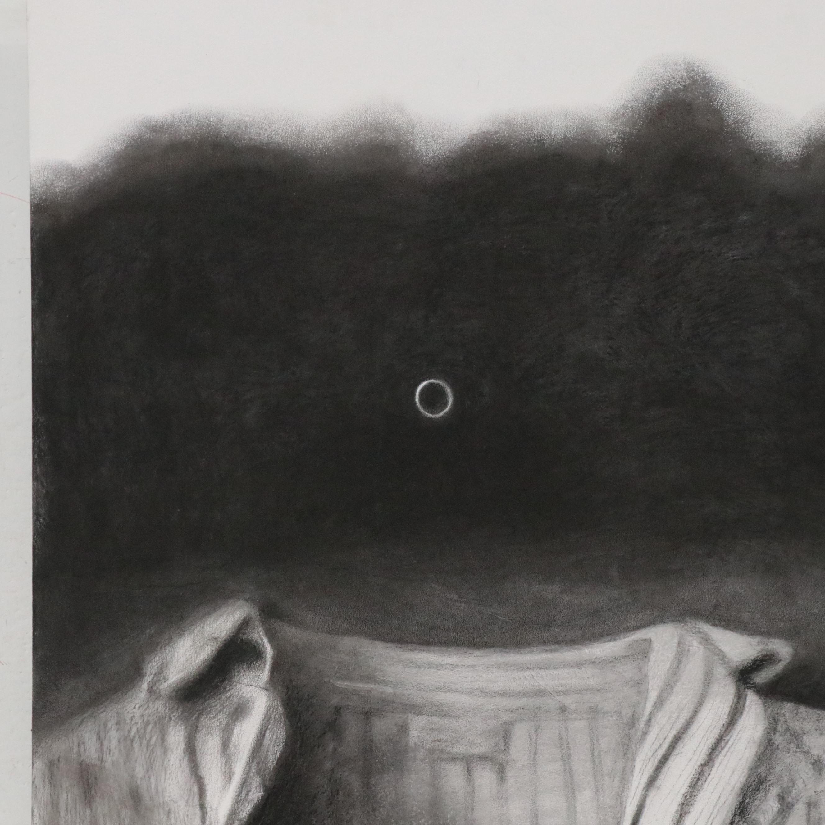 Jenny Ustick Large-Scale Charcoal Drawing "The Clothes Have No Emperor"