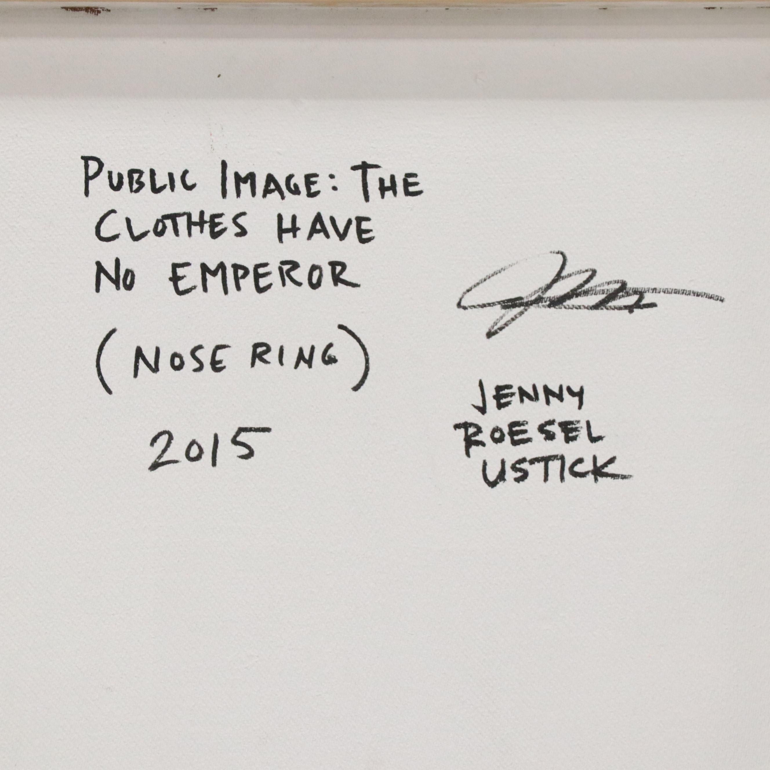 Jenny Ustick Large-Scale Charcoal Drawing "The Clothes Have No Emperor"