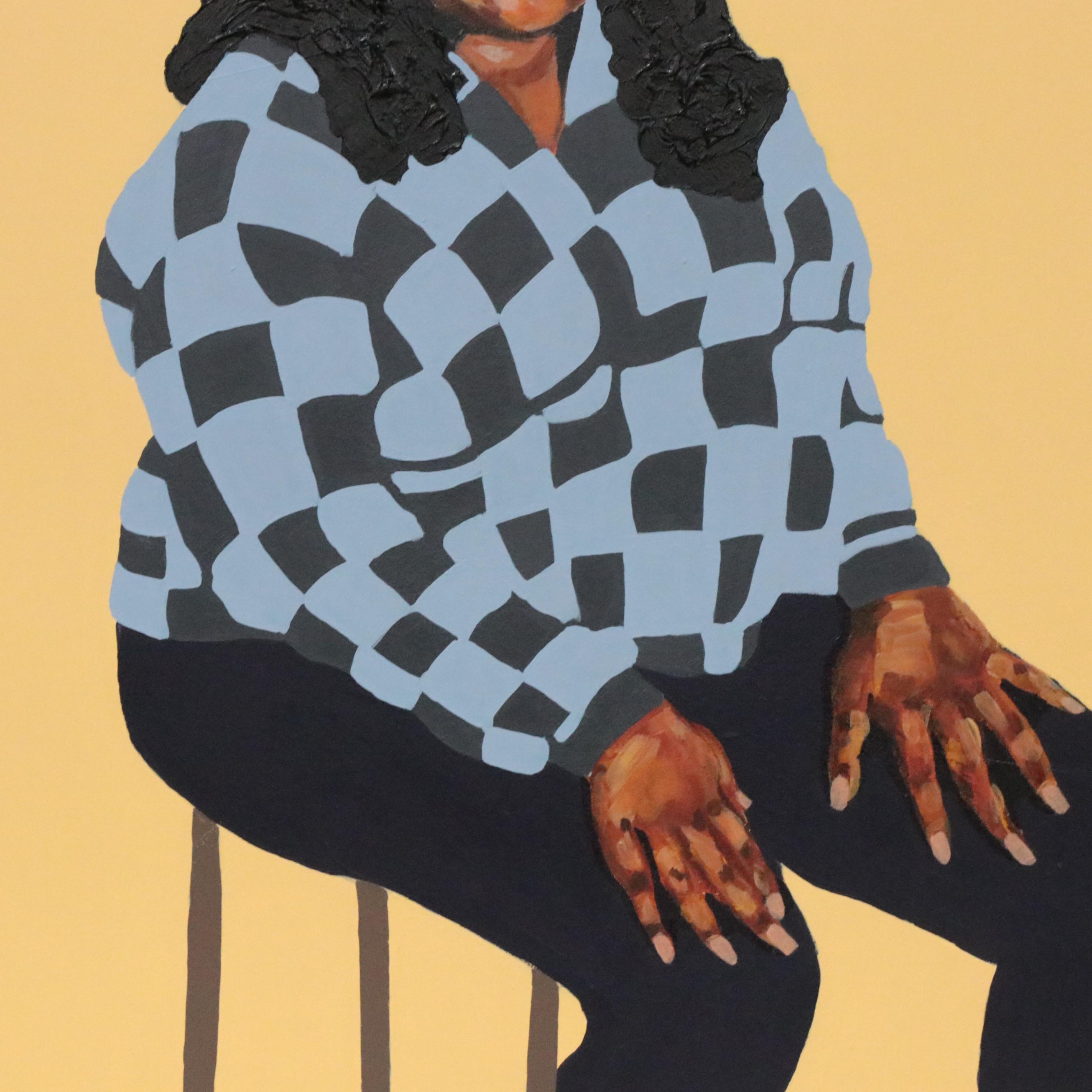 Nytaya Babbitt Large-Scale Portrait Acrylic Painting of Seated Woman, 2020