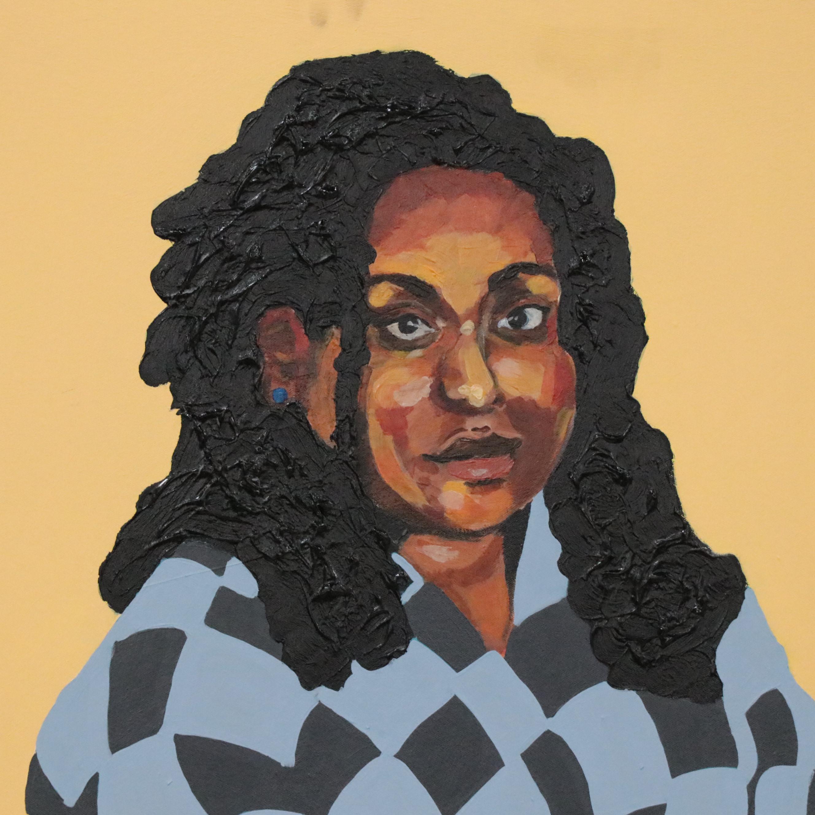 Nytaya Babbitt Large-Scale Portrait Acrylic Painting of Seated Woman, 2020