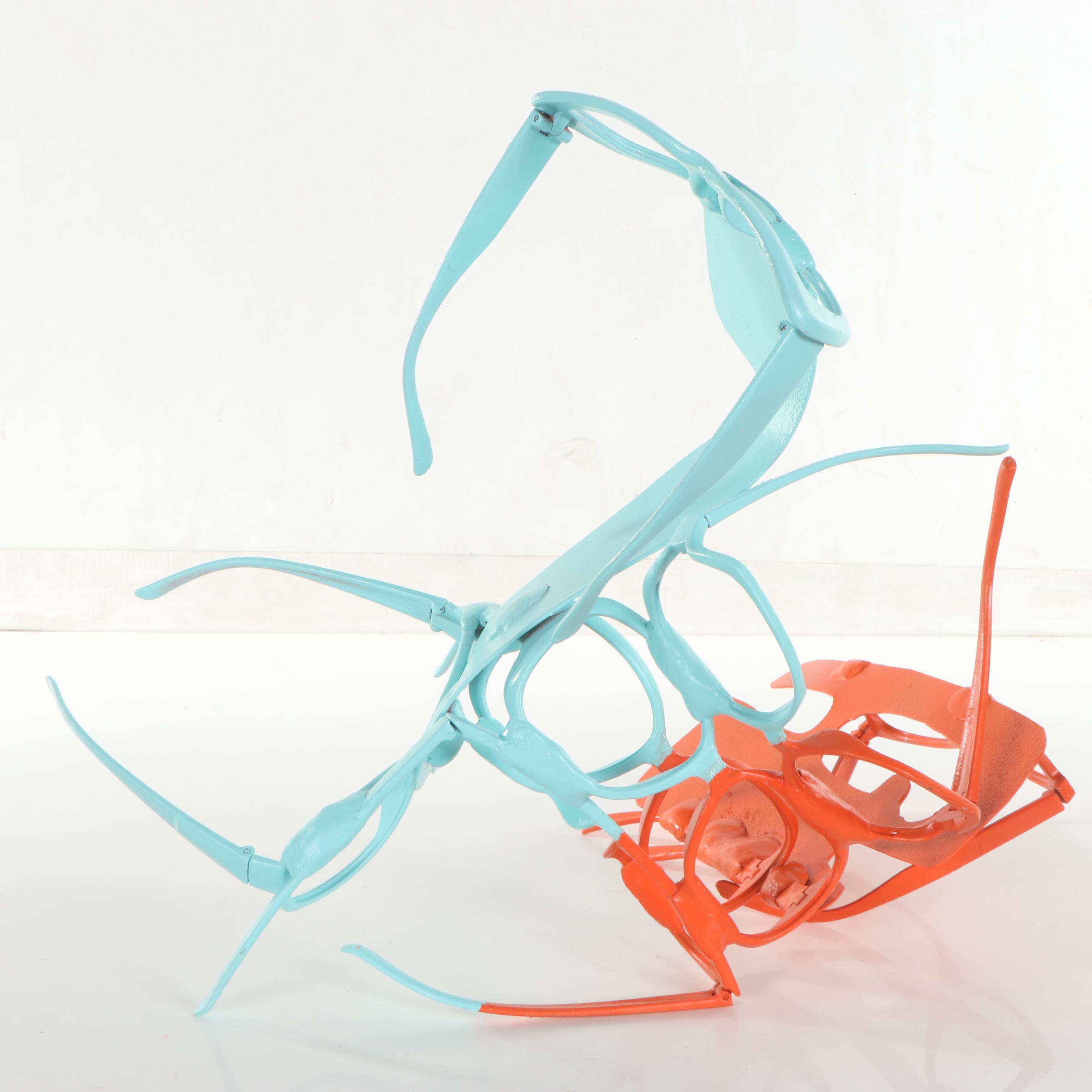 Lindsey Whittle / Sparklezilla Mixed Media Sculpture of Glasses, 21st Century