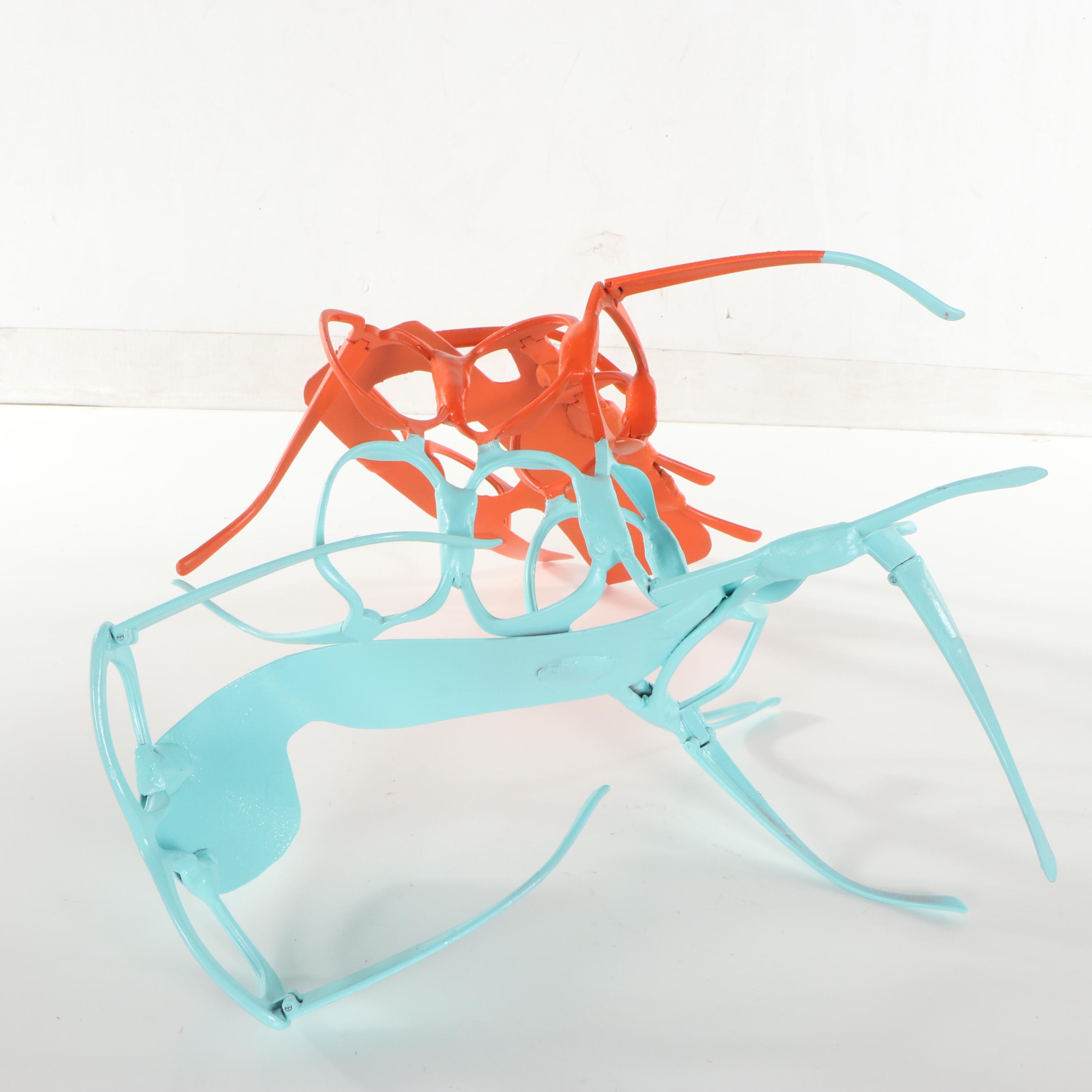 Lindsey Whittle / Sparklezilla Mixed Media Sculpture of Glasses, 21st Century