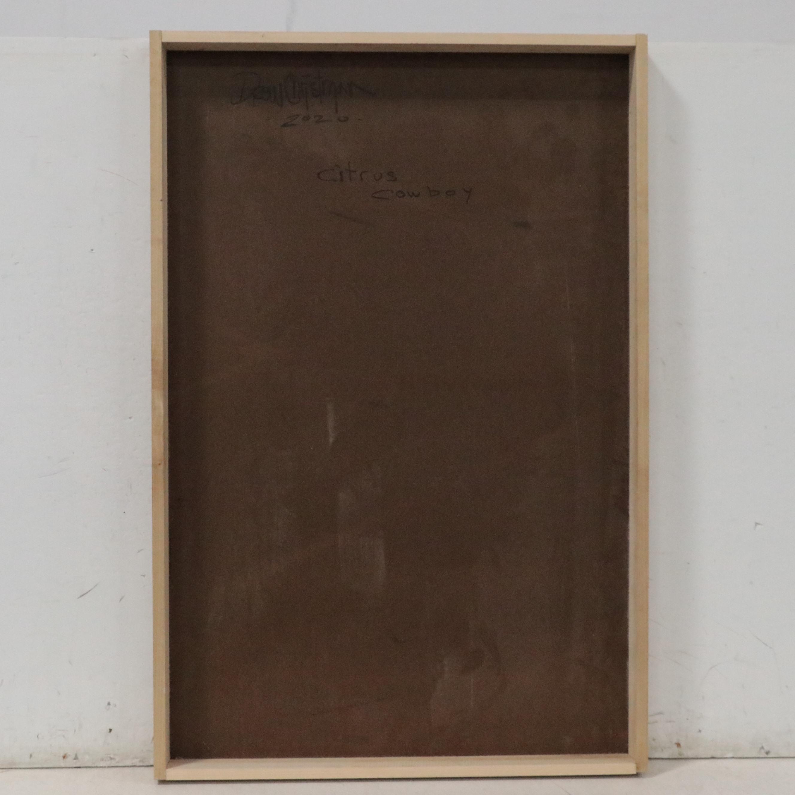 Drew Christman Mixed Media Painting "Citrus Cowboy," 2020