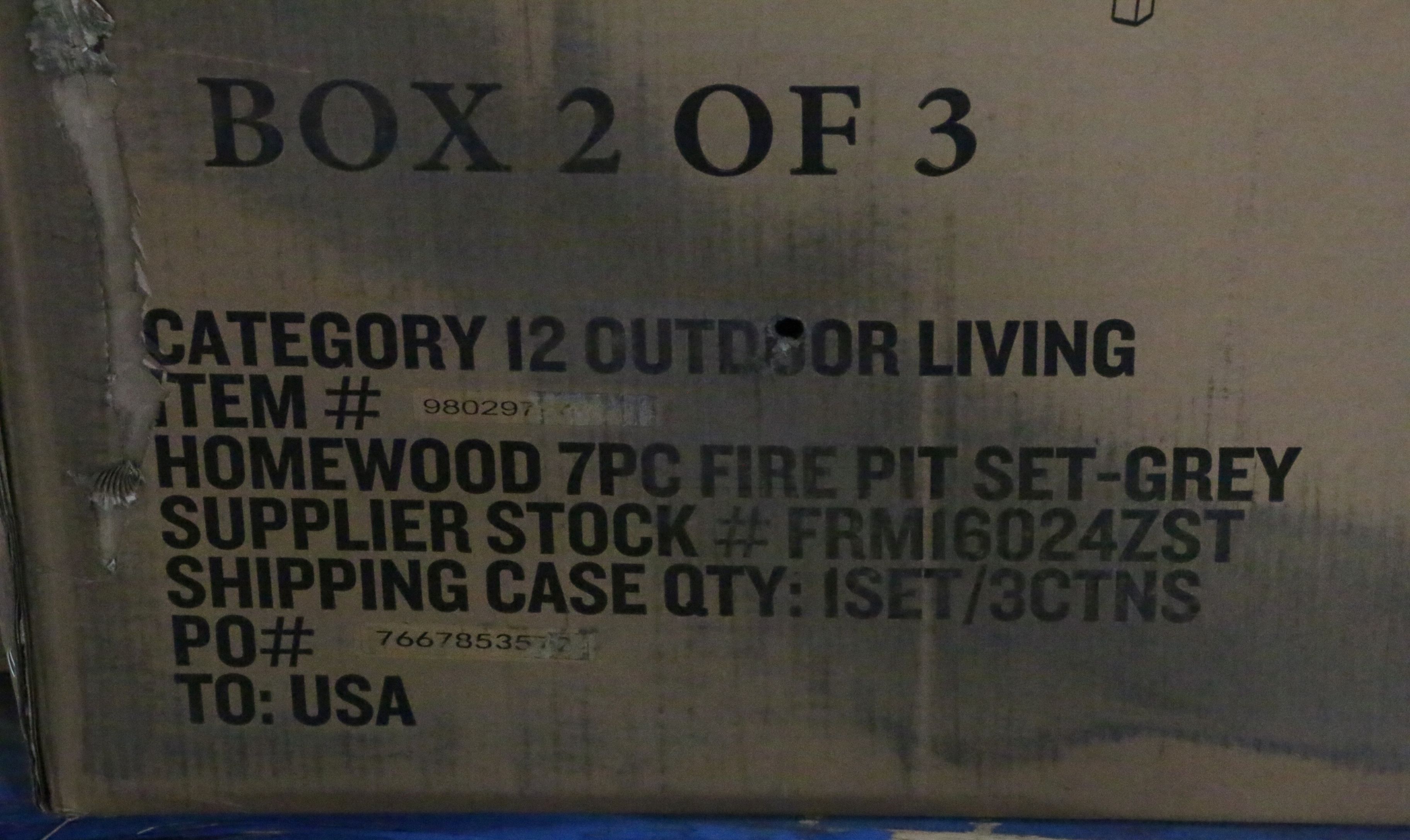 Member's Mark "Homewood" 7-Piece Counter-Height Fire Pit Set in Grey