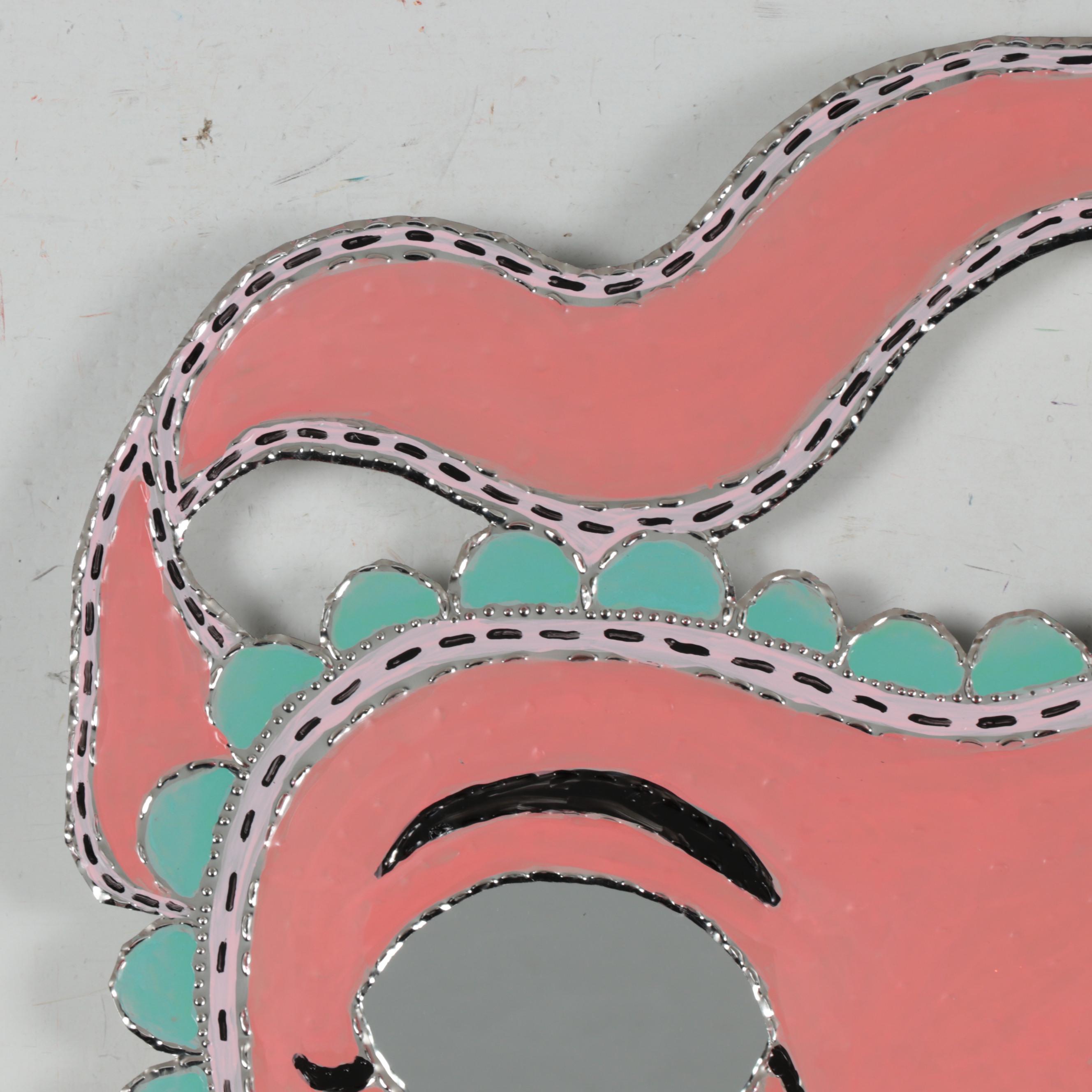 Batres Gilvin Carnival Mask Punched Tin Mirror, 21st Century