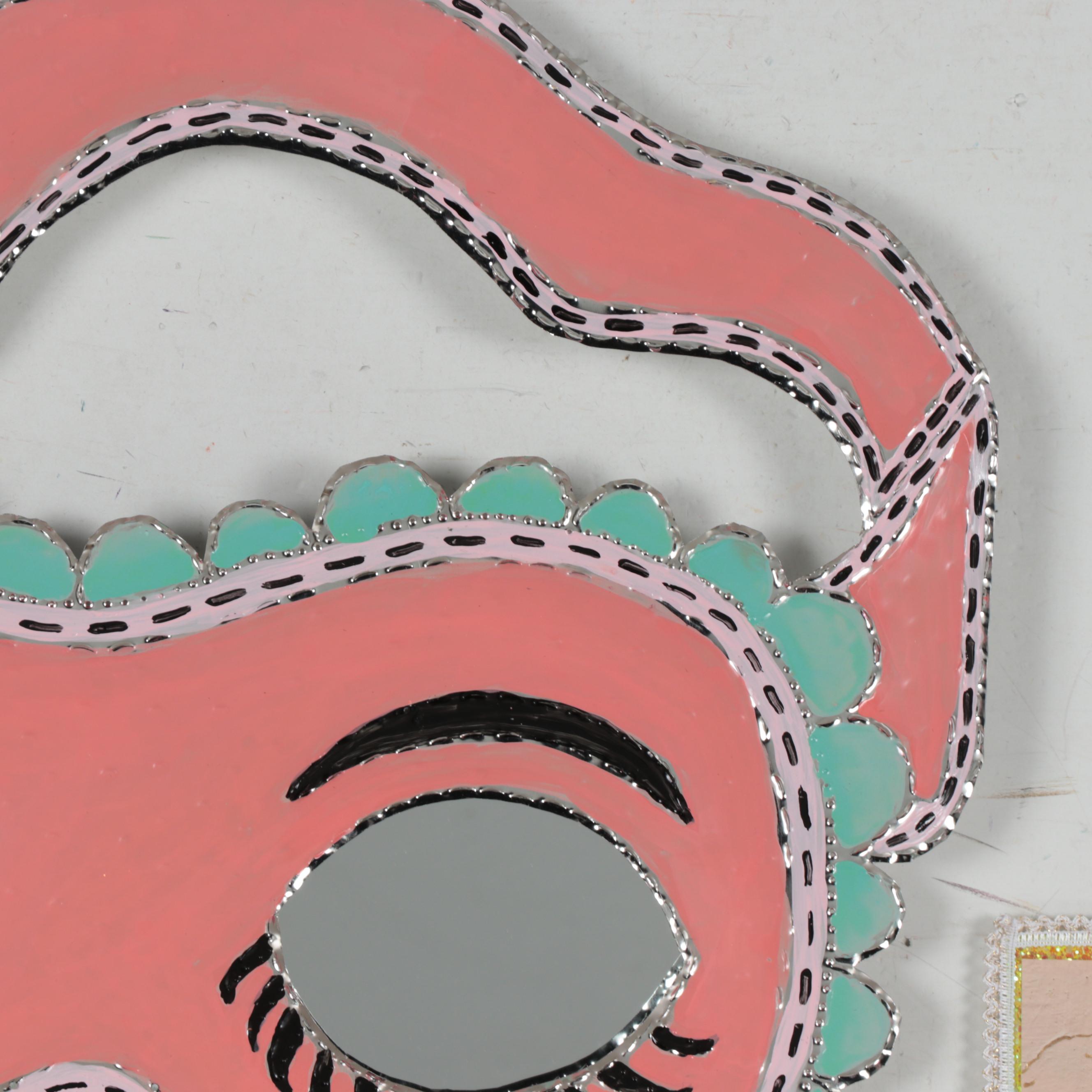 Batres Gilvin Carnival Mask Punched Tin Mirror, 21st Century