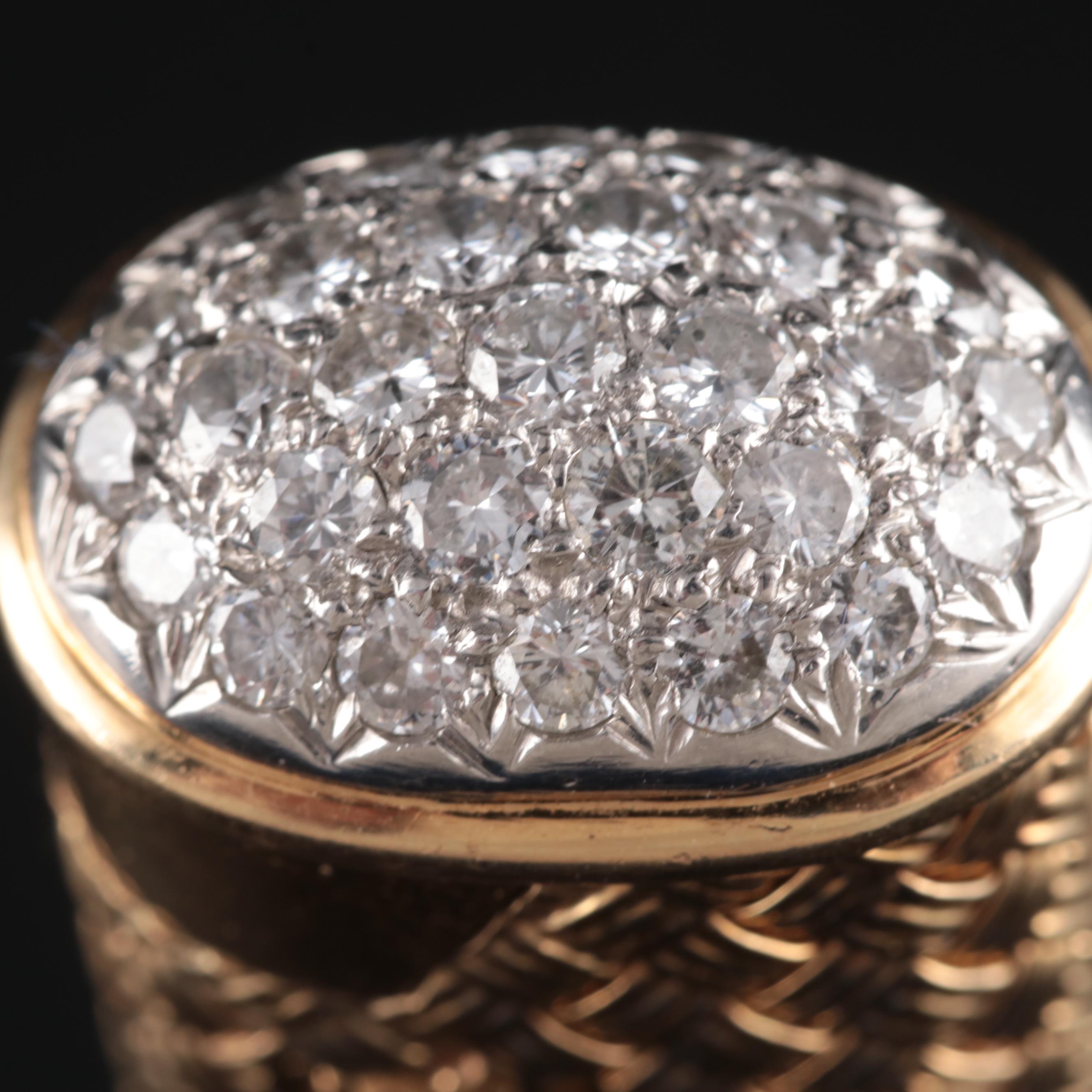 Dunhill 18K, Platinum and 1.52 CTW Diamond Capped Rollagas Lighter