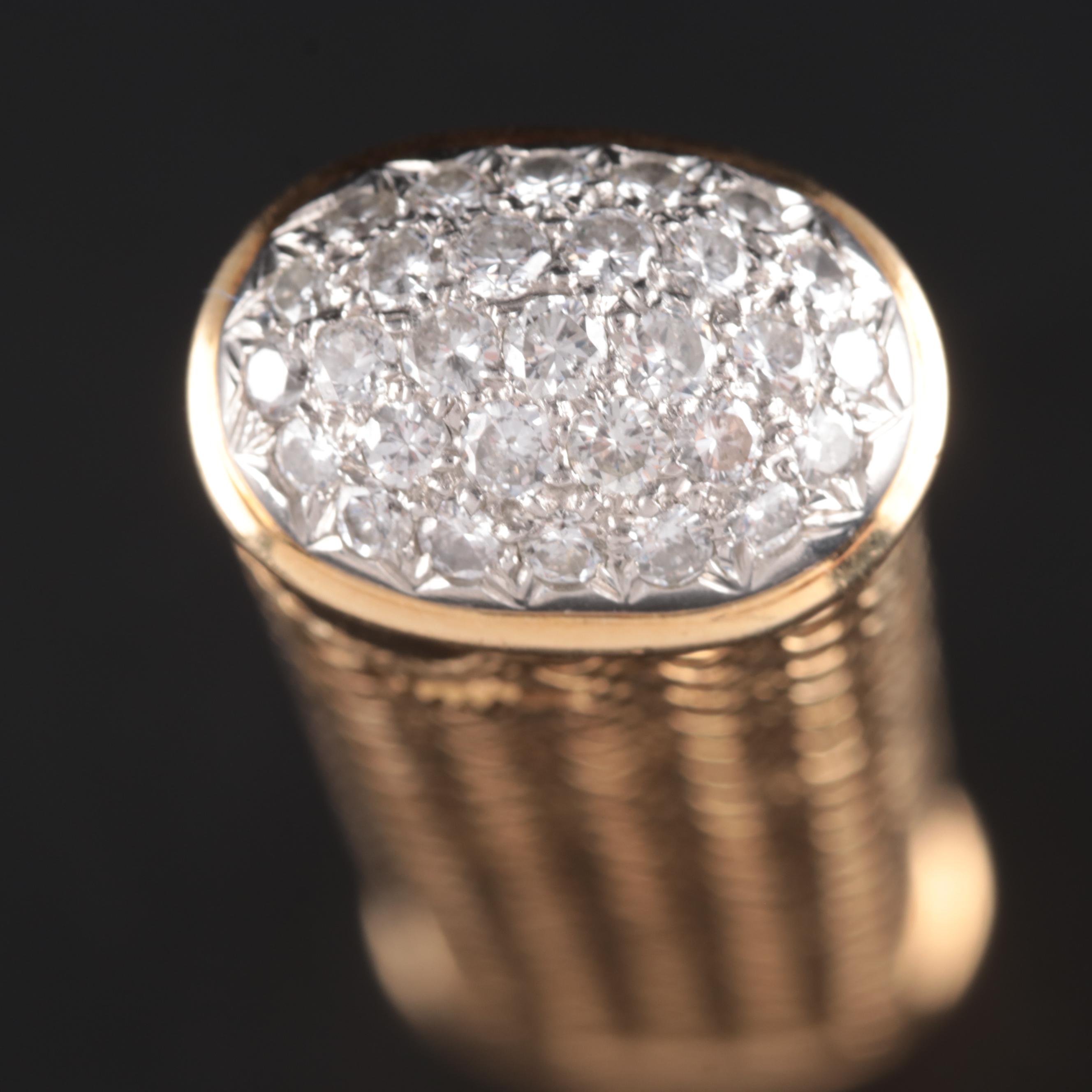 Dunhill 18K, Platinum and 1.52 CTW Diamond Capped Rollagas Lighter