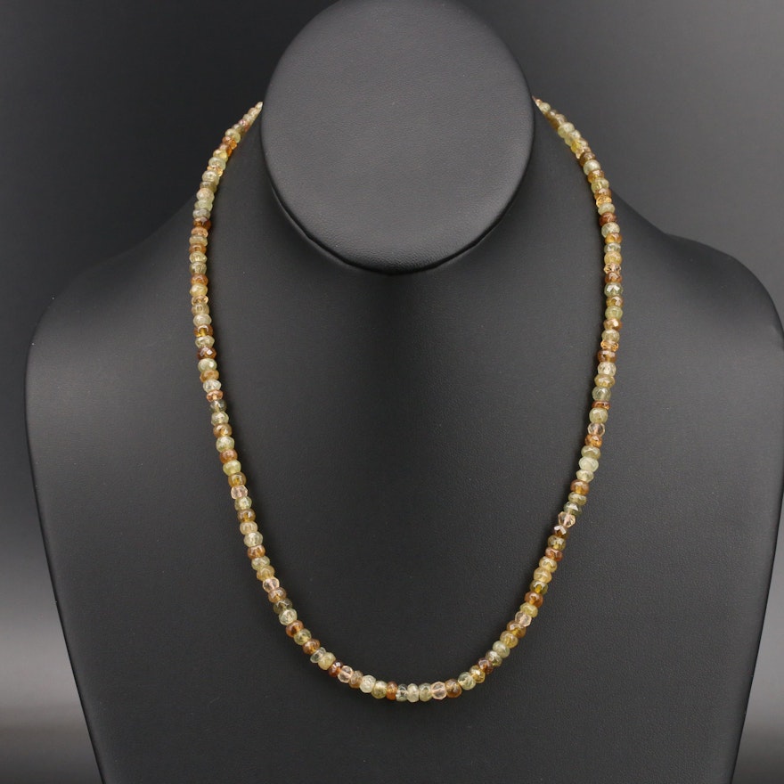 Peridot, Citrine and Tourmaline Faceted Beaded Necklace