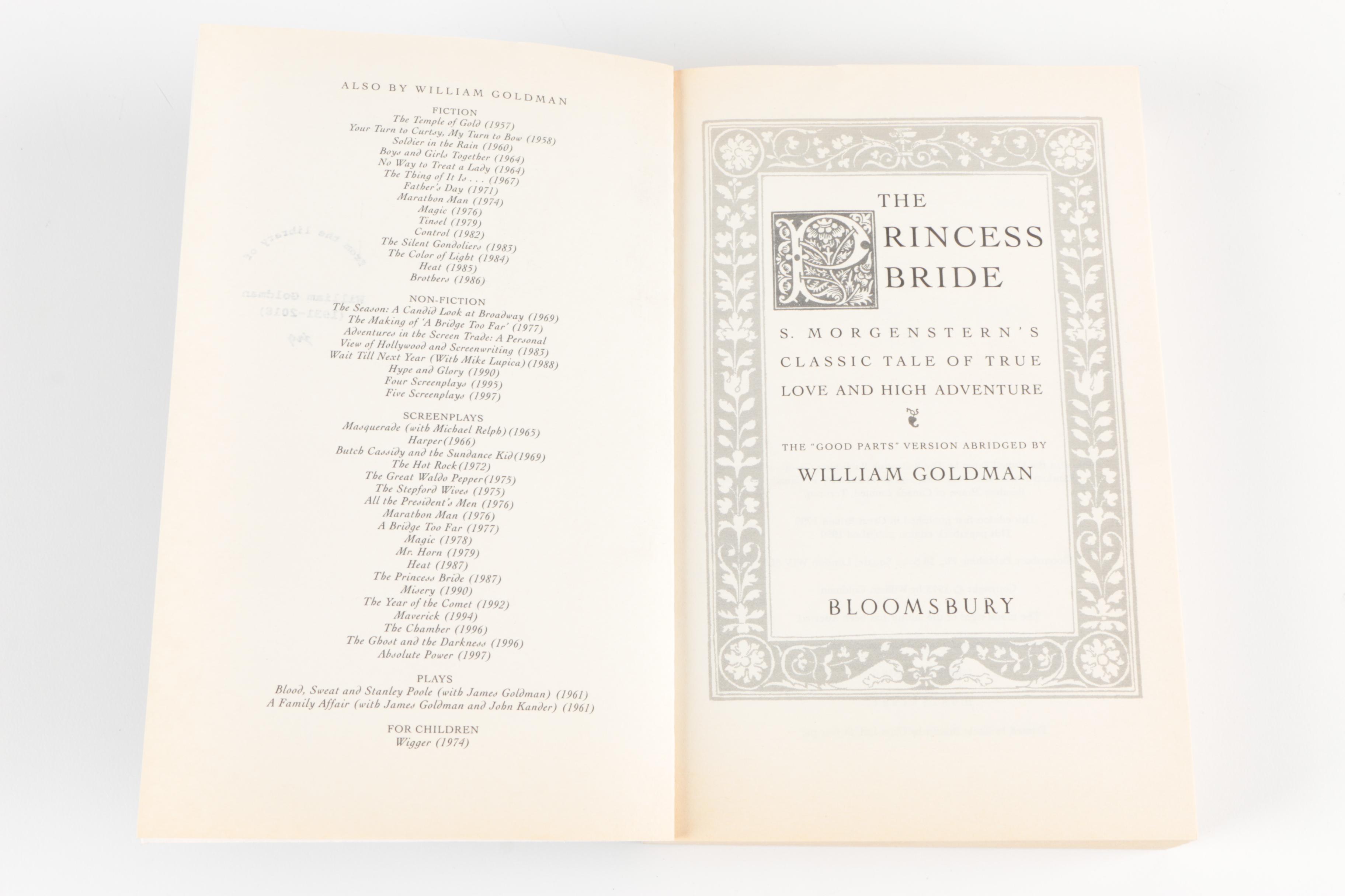 "The Princess Bride" and More by William Goldman