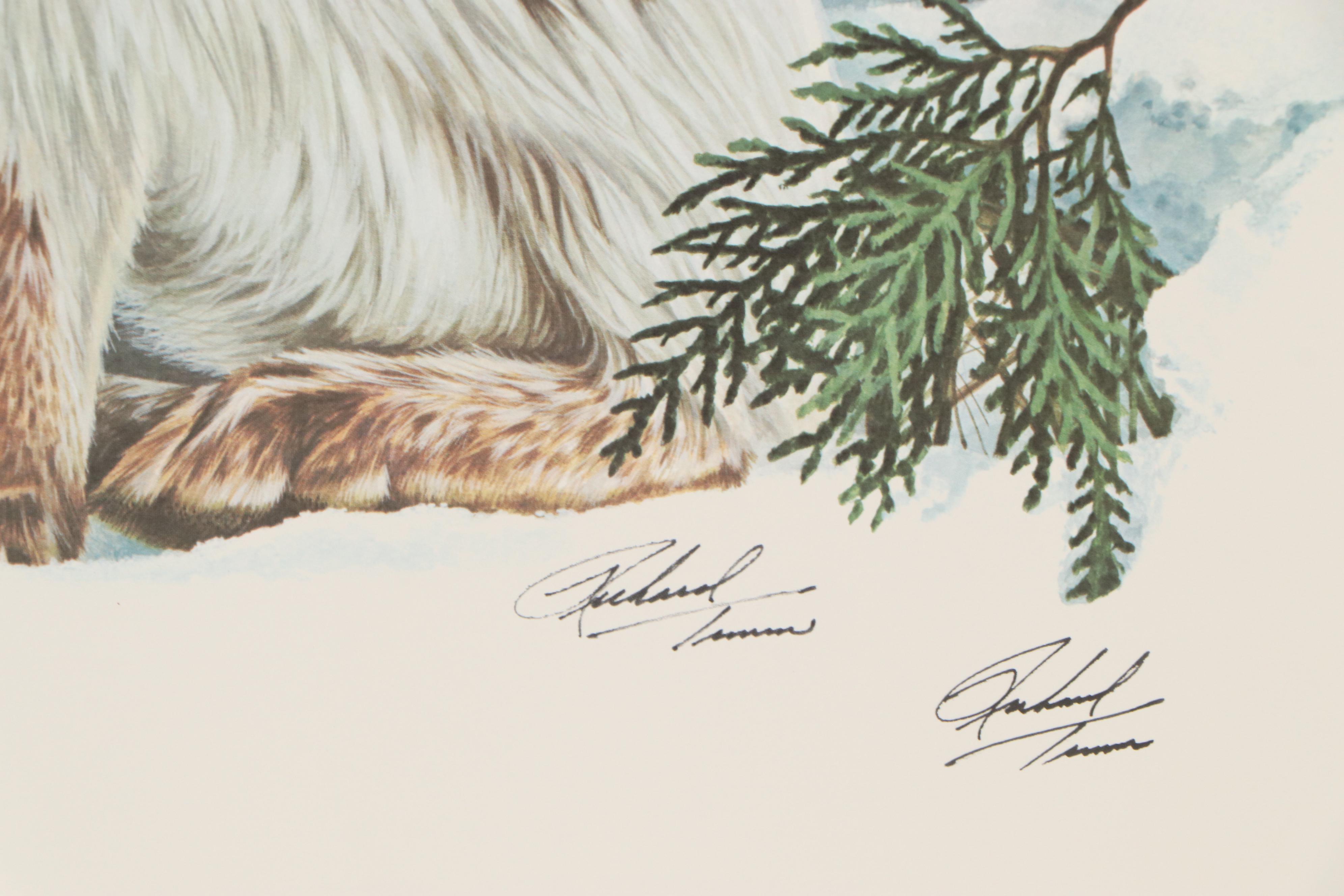 Richard Timm Offset Lithograph "Snowshoe Hare," 1976