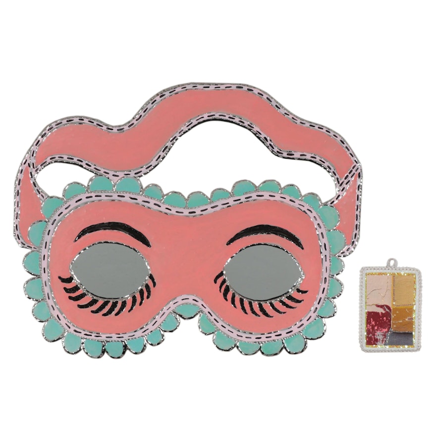 Batres Gilvin Carnival Mask Punched Tin Mirror, 21st Century