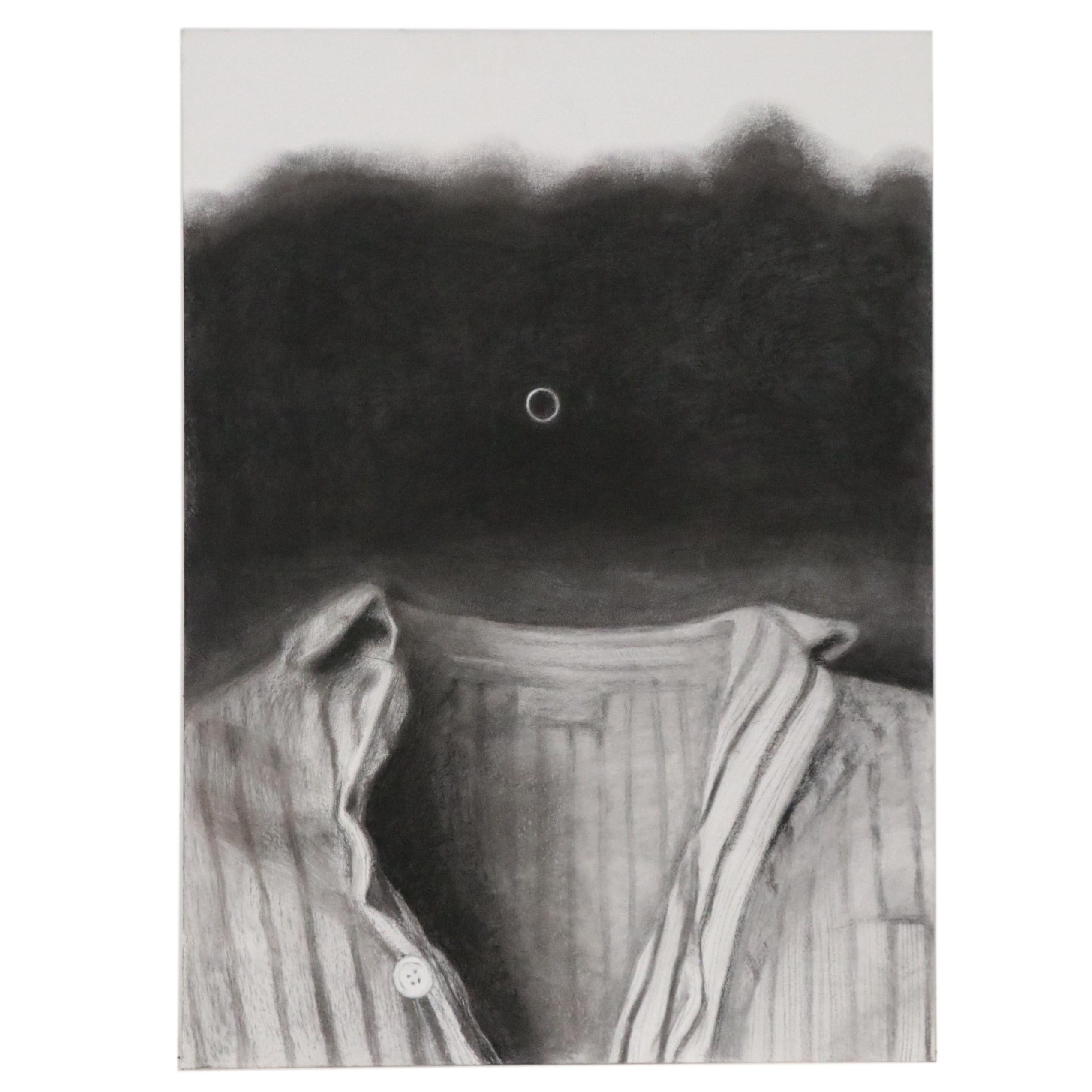 Jenny Ustick Large-Scale Charcoal Drawing "The Clothes Have No Emperor"