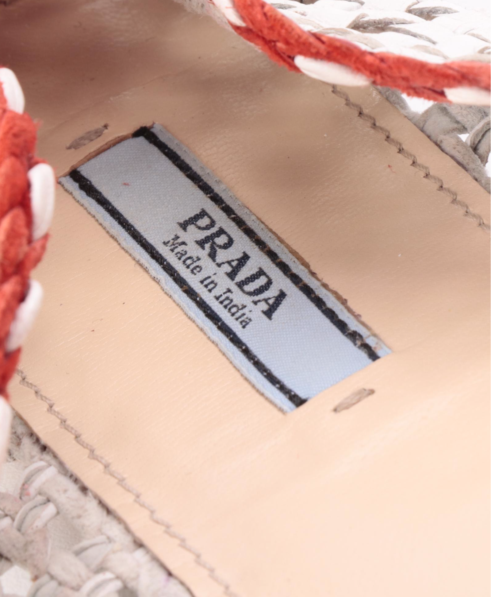 Prada Tricolor Woven Leather Ballet Flats