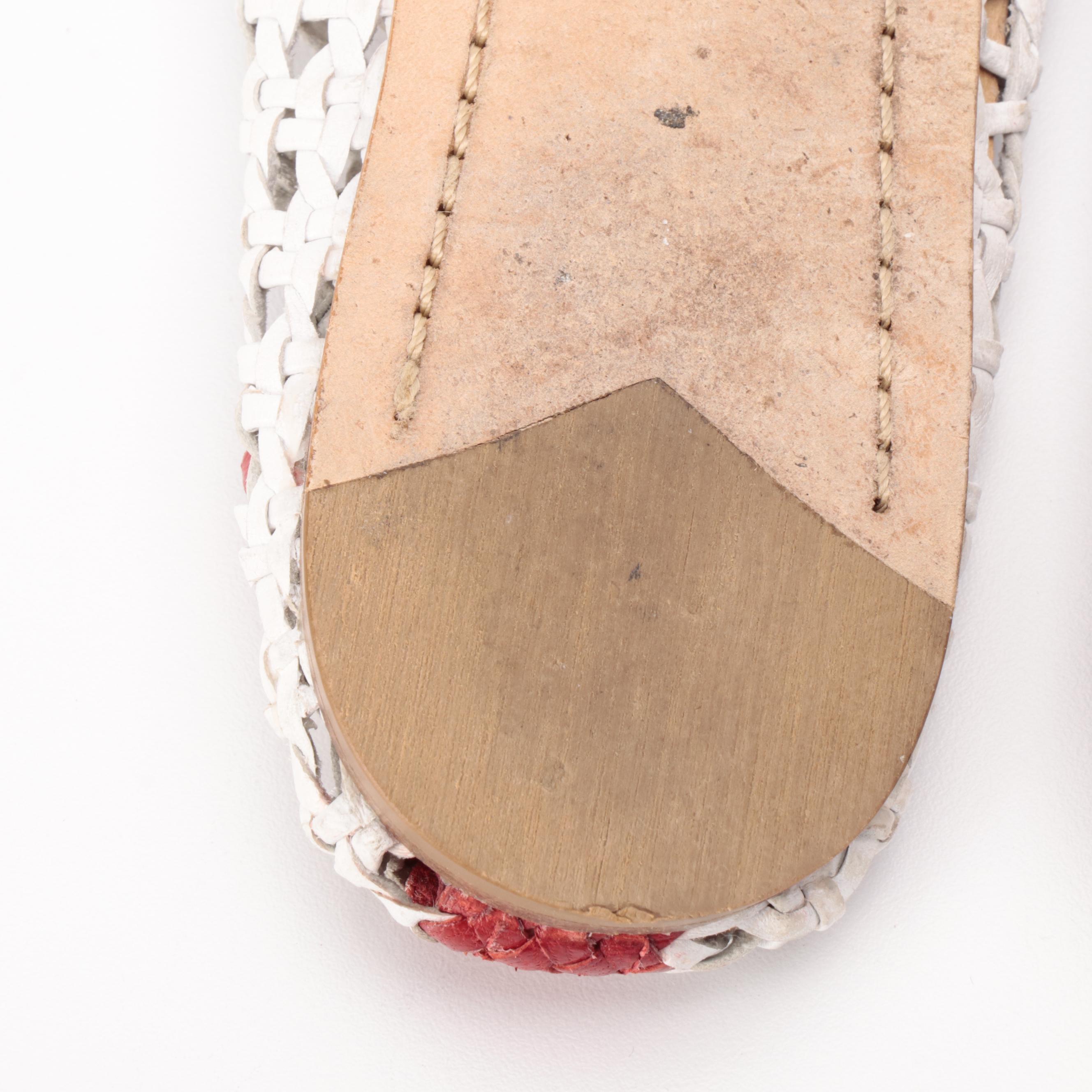 Prada Tricolor Woven Leather Ballet Flats