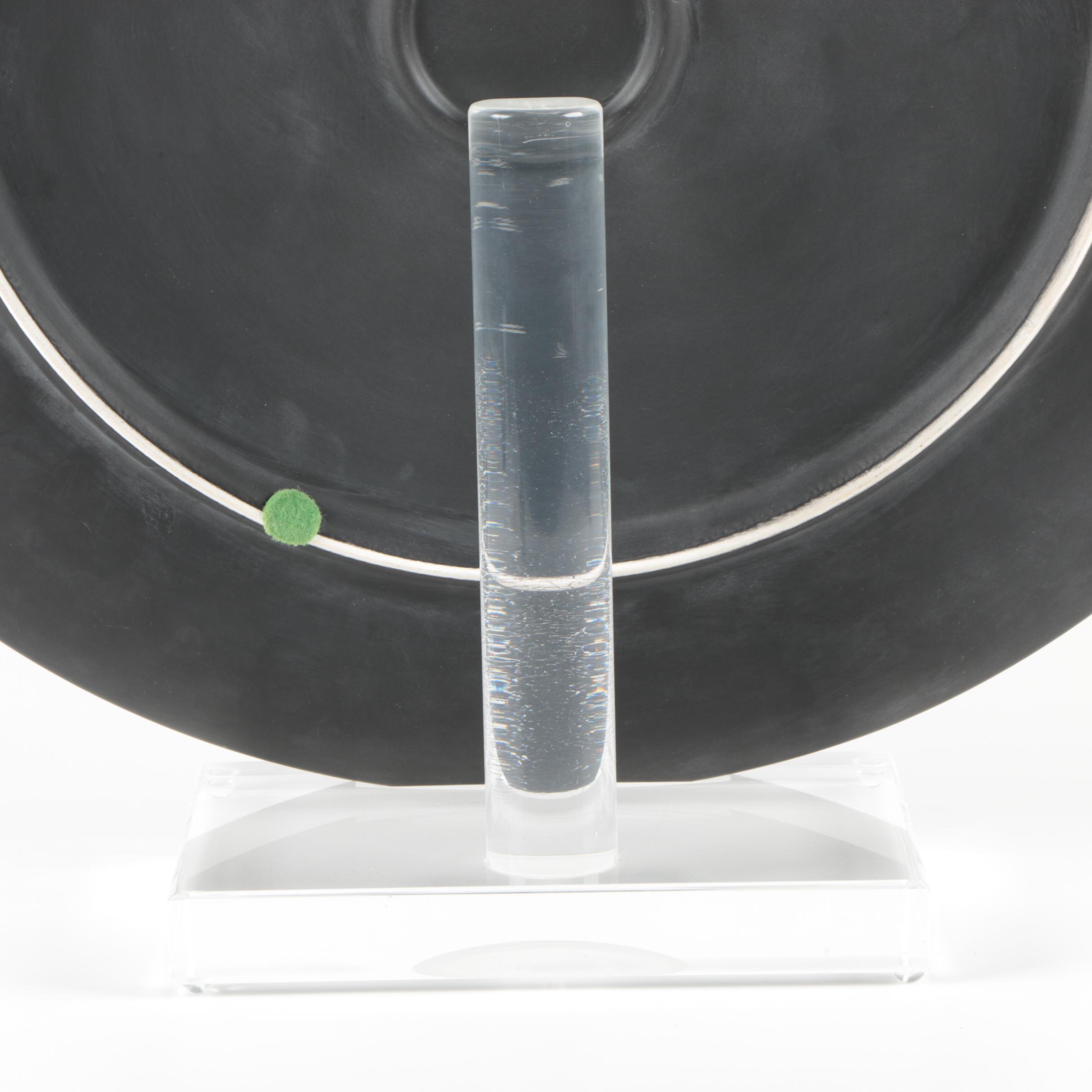 Modernist Style Ceramic Vase and Plate with Acrylic Stand