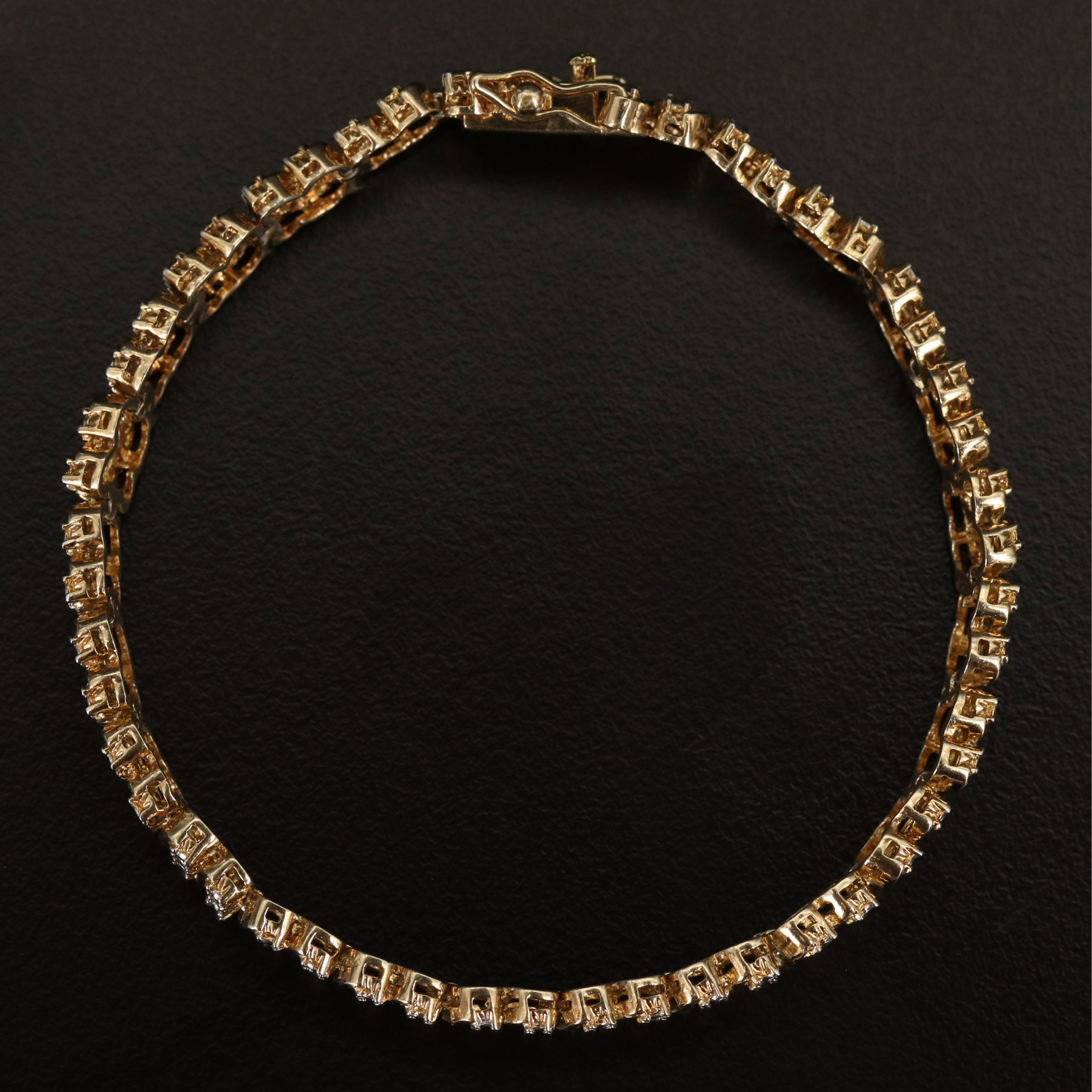 Sterling Silver Diamond Line Bracelet