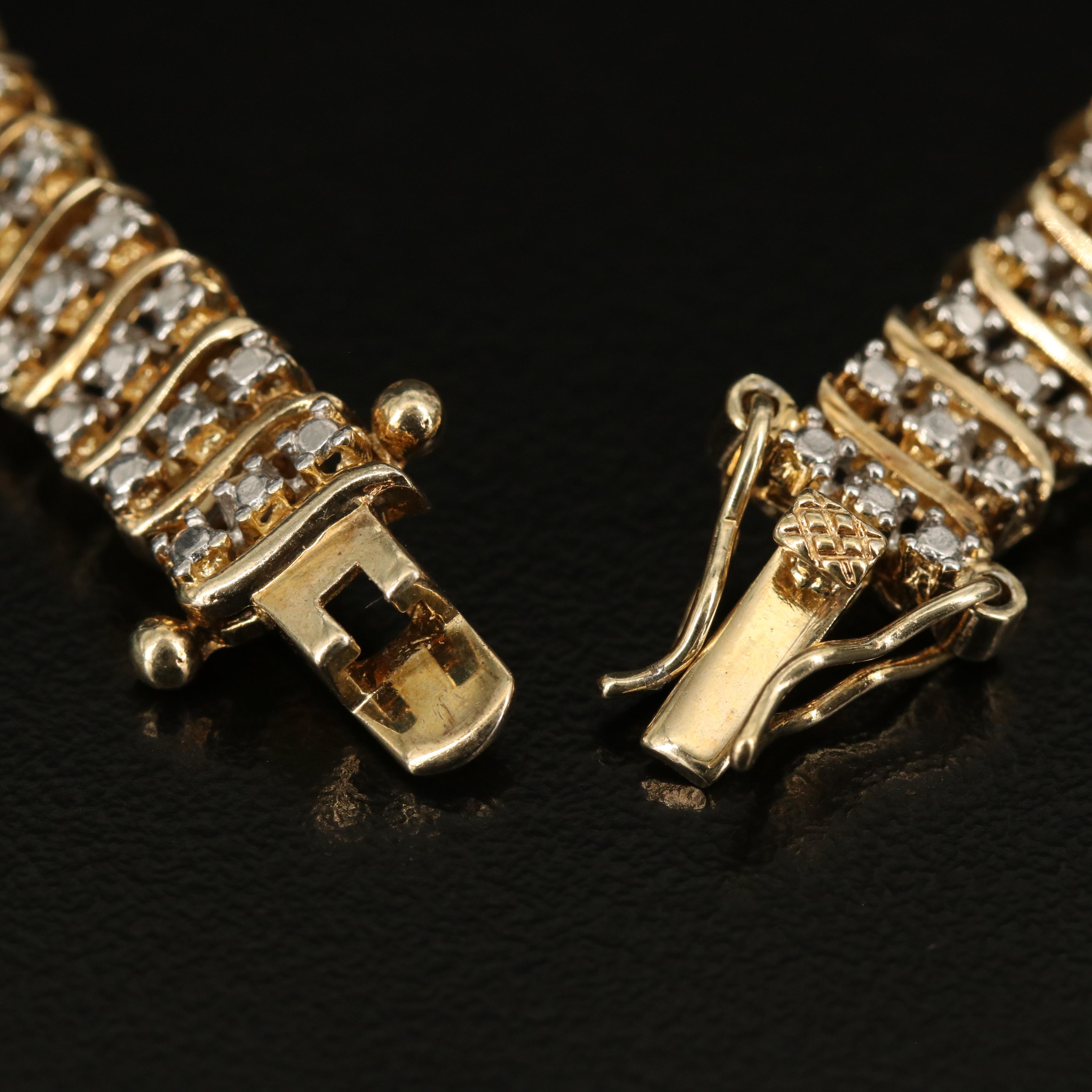 Sterling Silver Diamond Line Bracelet