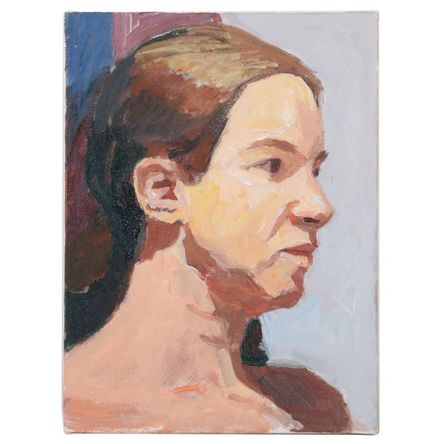 Stephen Hankin Portrait Acrylic Painting "Sonya," Circa 2017