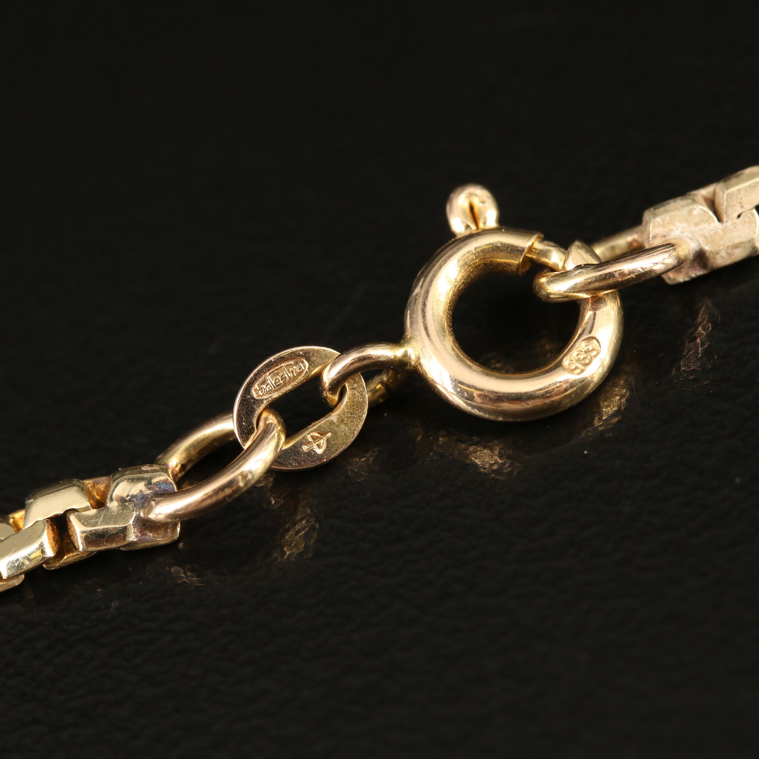 Italian Giovanni Balestra 14K Battuta Chain Necklace