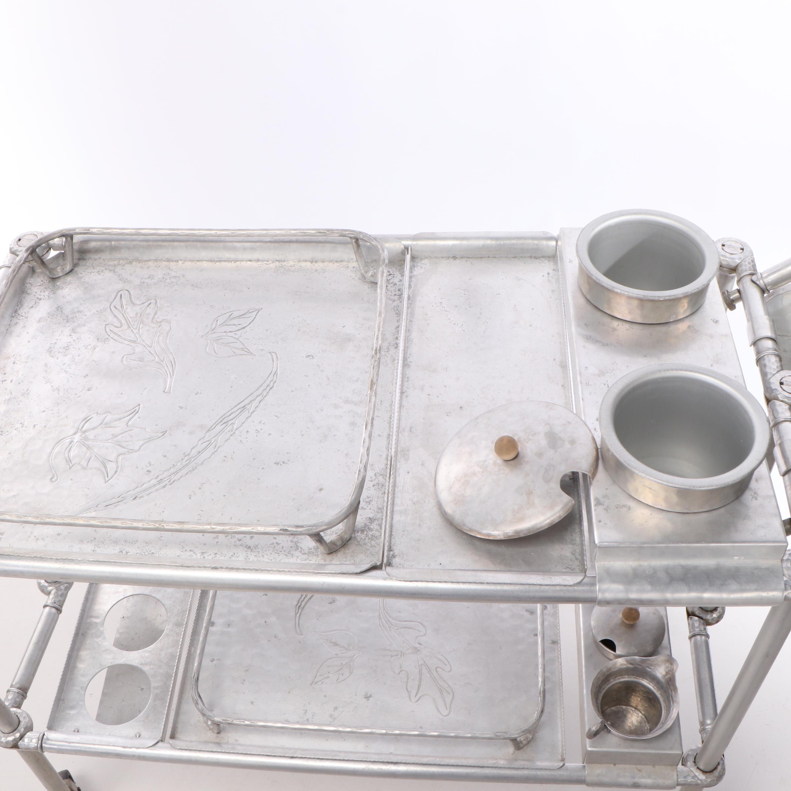 Russel Wright Everlast Forged Aluminum Mobile Bar or Serving Cart