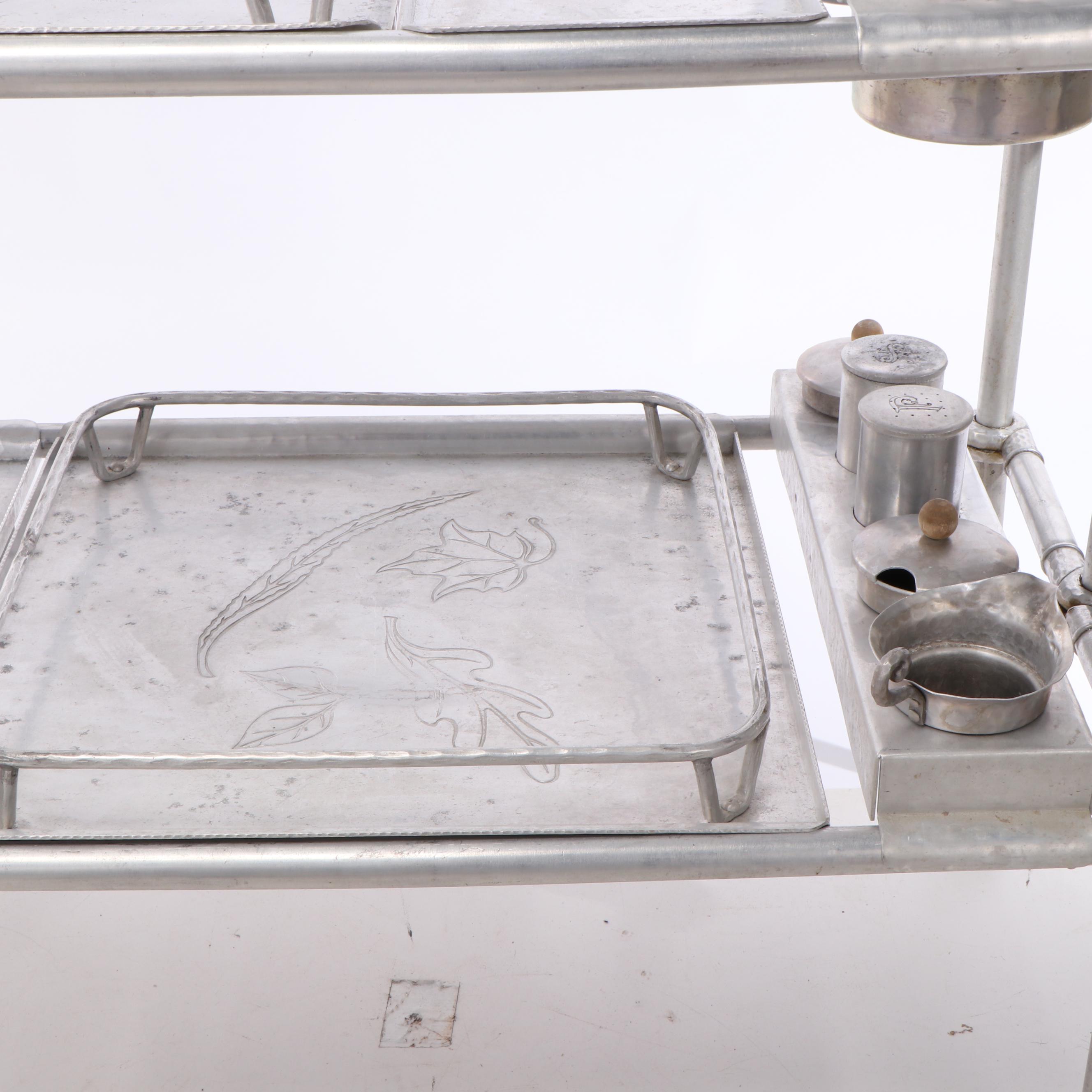 Russel Wright Everlast Forged Aluminum Mobile Bar or Serving Cart