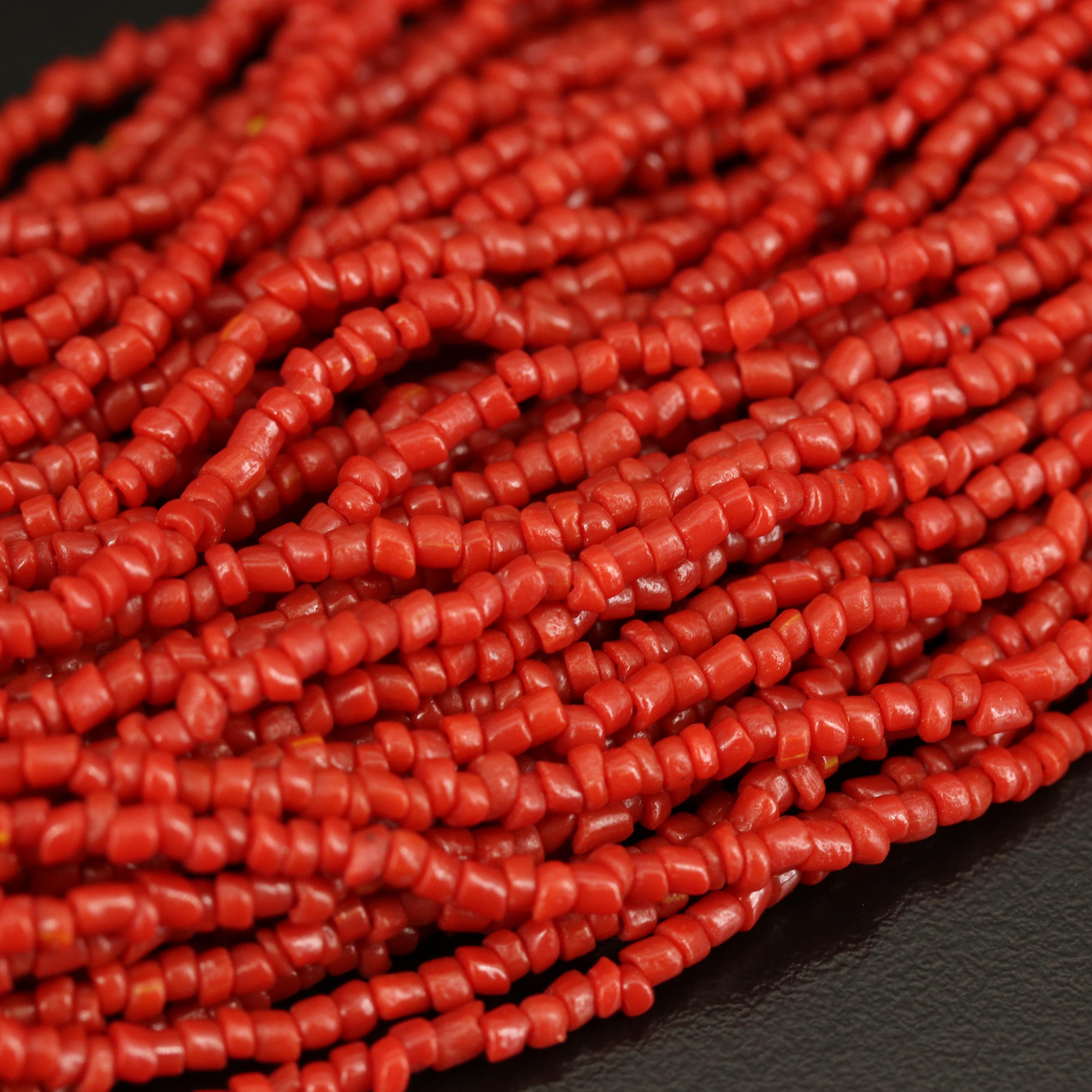 Coral Expandable Bracelet and Multi-Strand Faux Coral Necklace